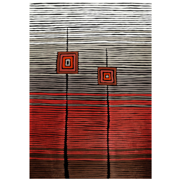 Килим JOSIANE цвят червен-сив 160X230