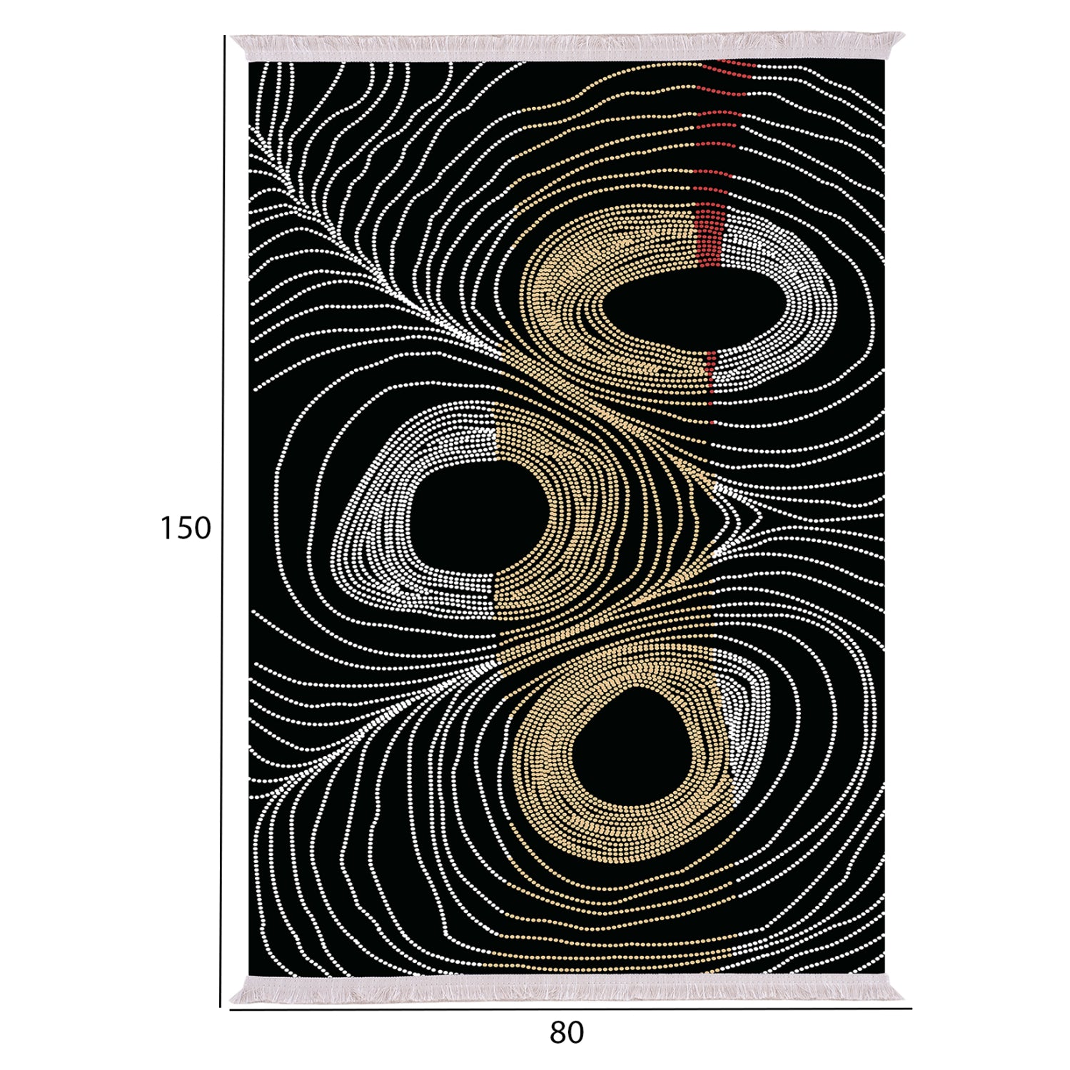 Килим за хол с матирано покритие josiane черно - златисто - сиво 80x150 см
