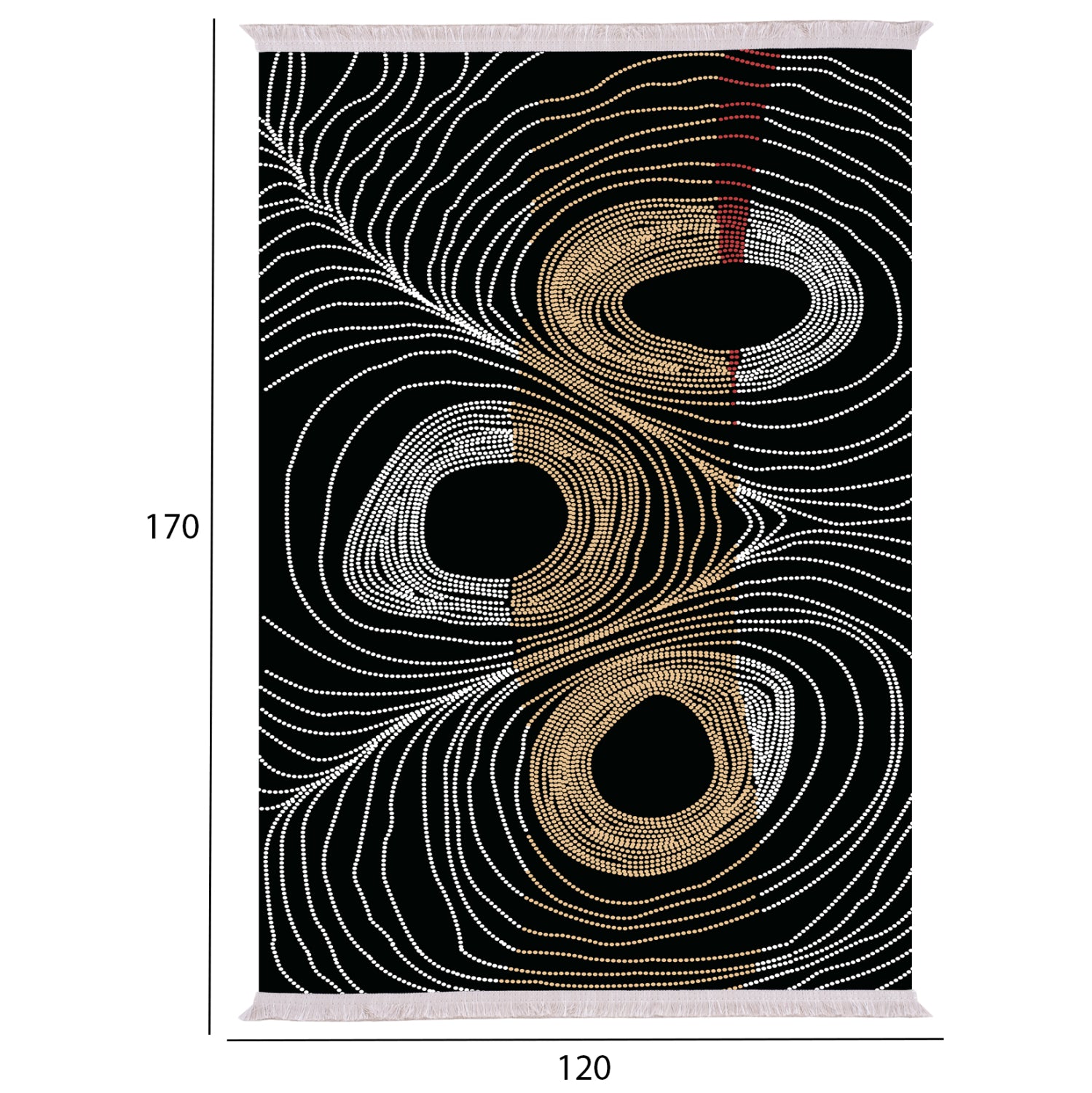 Килим 120х170 -цвят черен-златист-сив