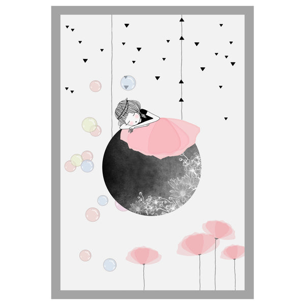 Детски килим DREAMS бял-сив-розов цвят 80Χ150см
