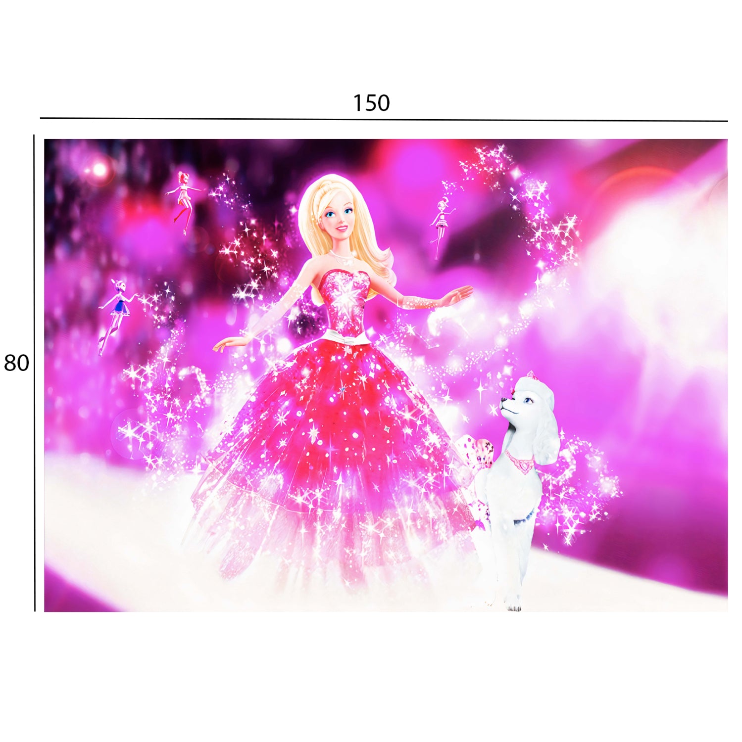 Детски килим Барби розов цвят 80Χ150 см