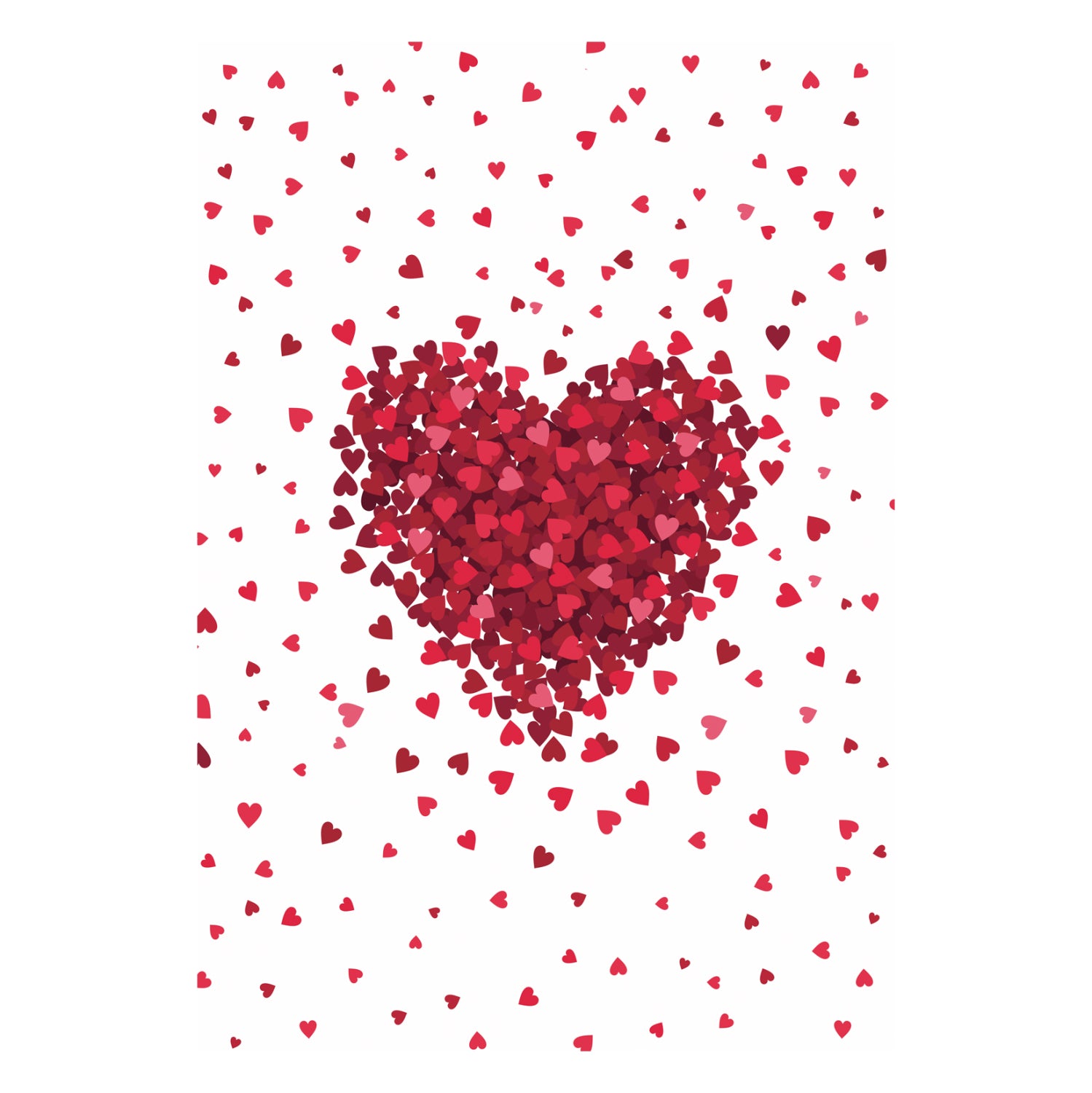 Детски килим Сърце бял-червен цвят 80Χ150 см