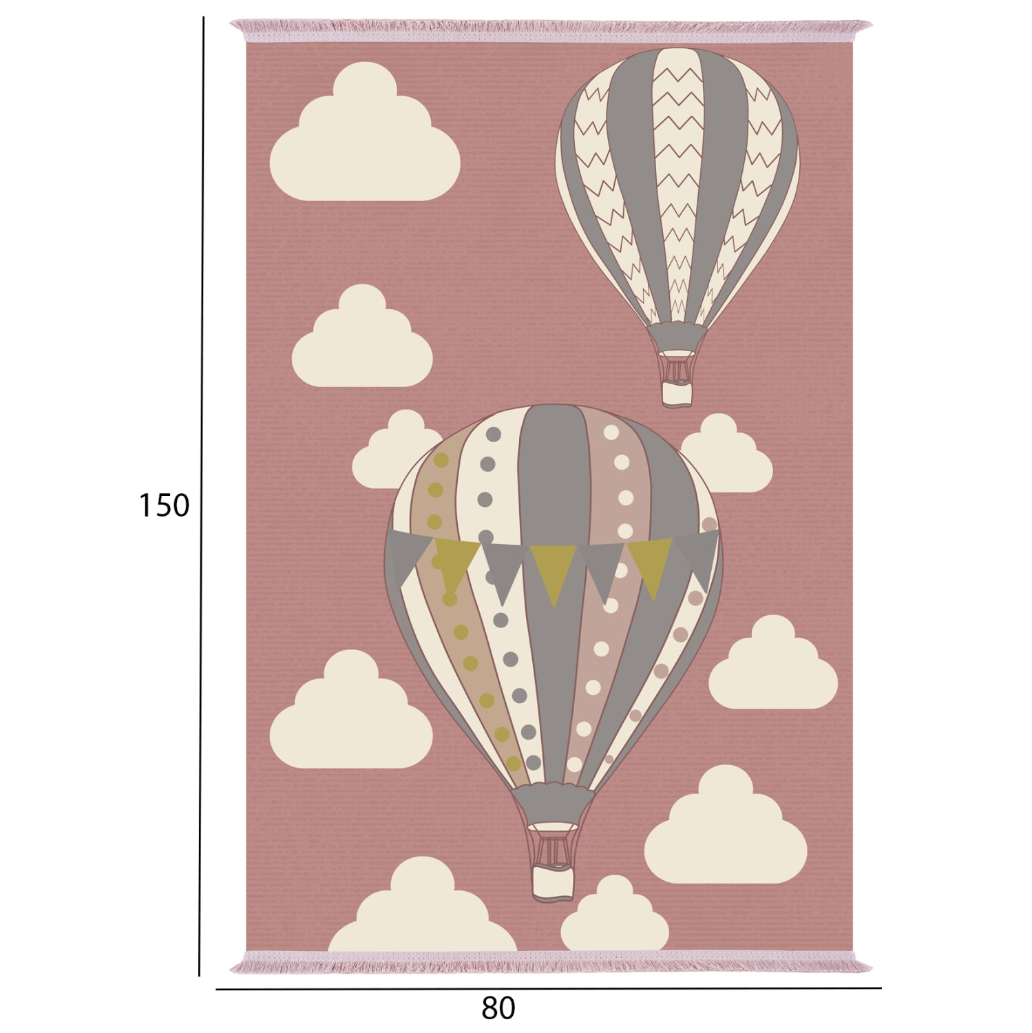 Детски килим BALON розов цвят 80Χ150см