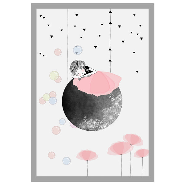 Детски килим DREAMS бял-сив-розов цвят 120Χ180 см