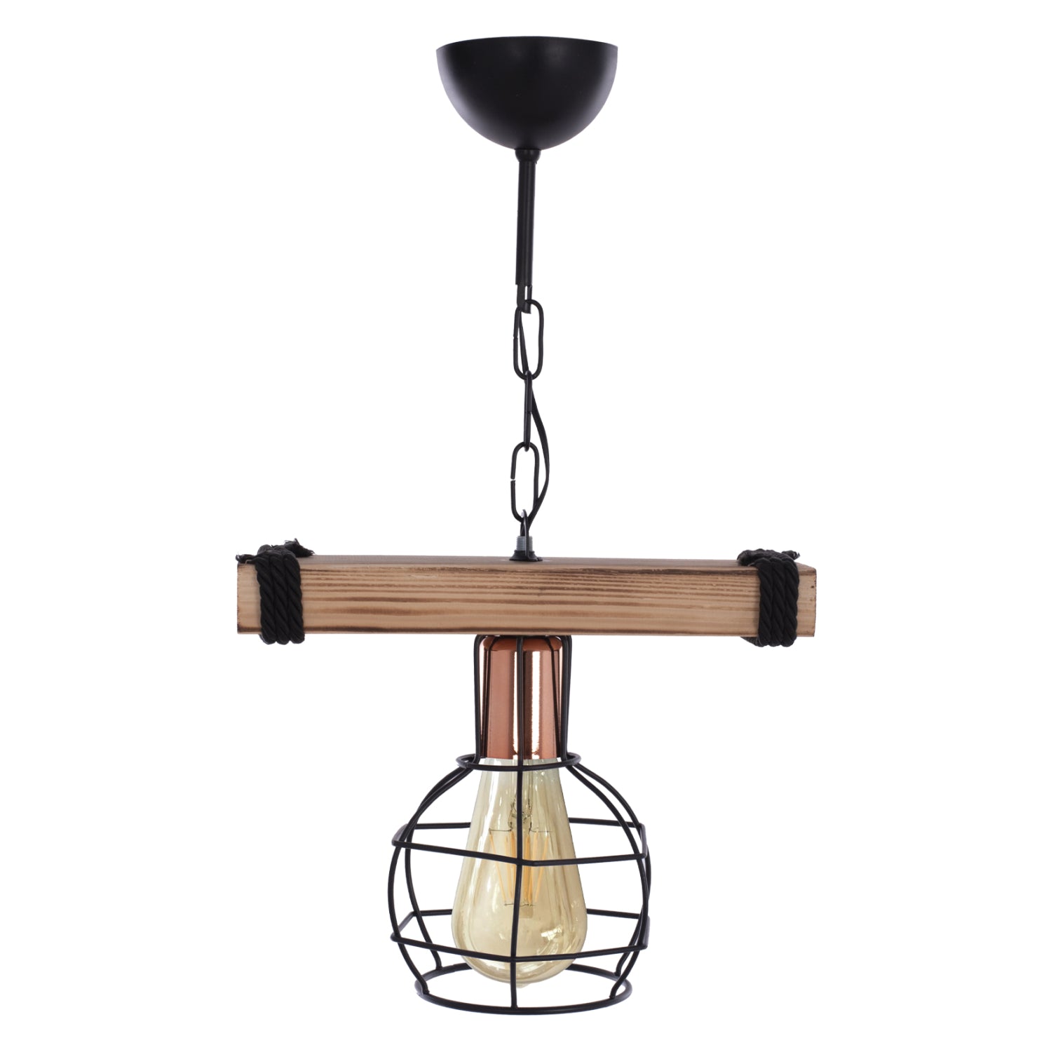 Таванна лампа 7680 черен-естествен цвят 30x16x50см