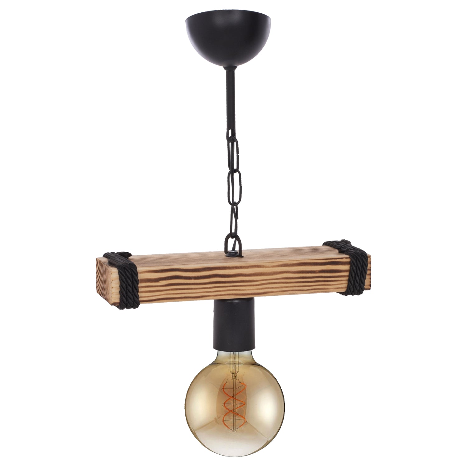 Таванна лампа 7697  естествен-черен цвят 15x11x35см