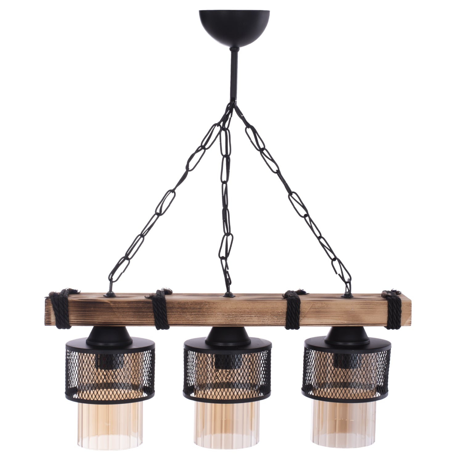 Таванна лампа черен-естествен цвят 50x12x60y см.