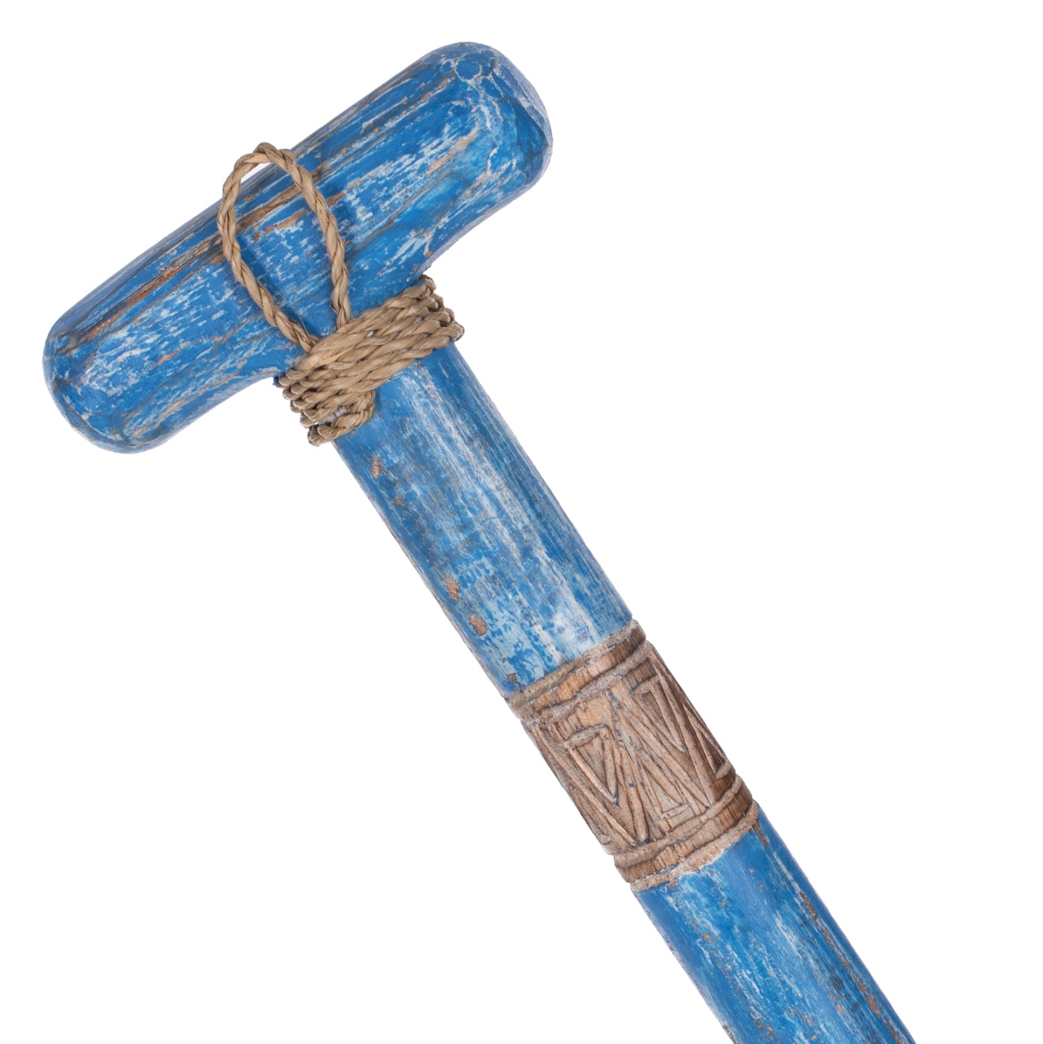 Декорация гребло за стена син цвят/албазия дърво  16,5x100