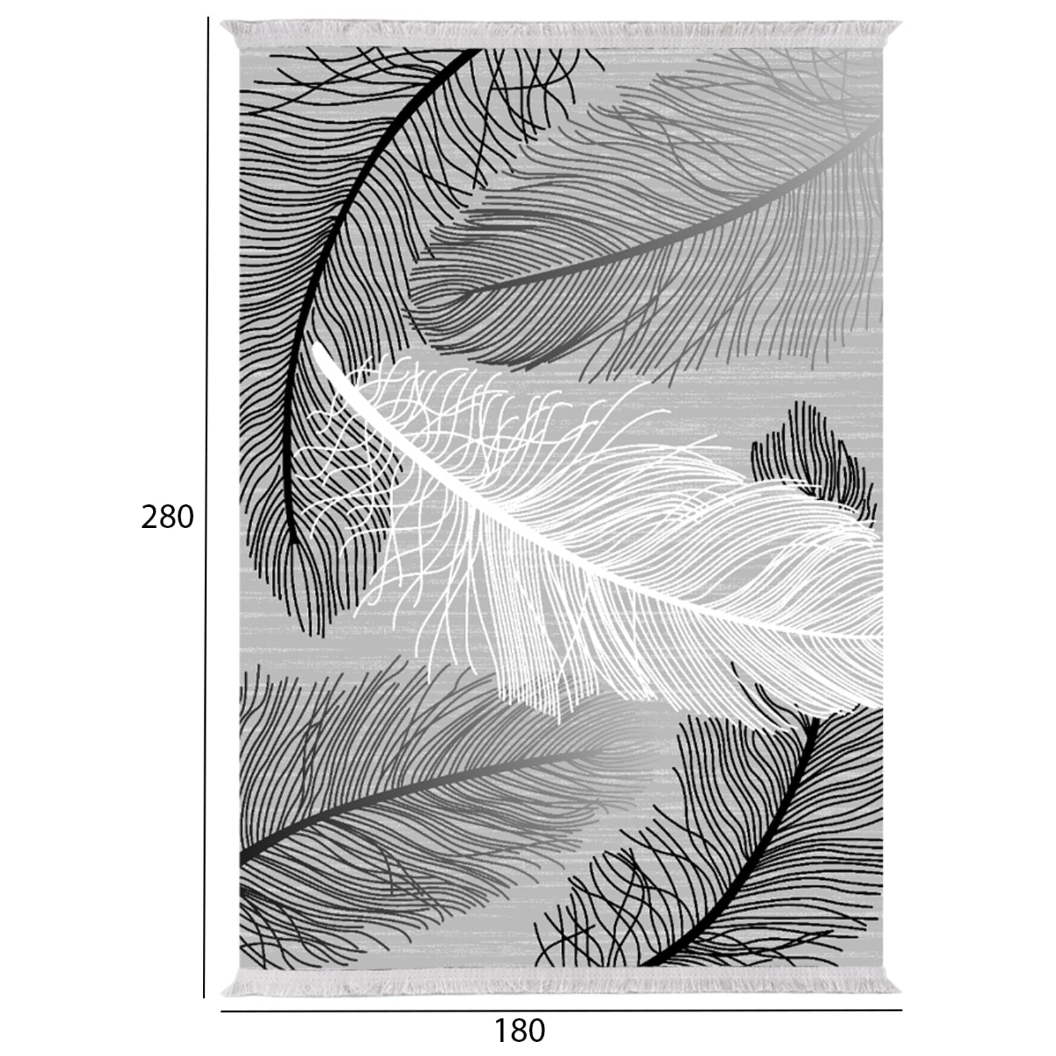Килим Жоси сив-бял цвят 180X280см