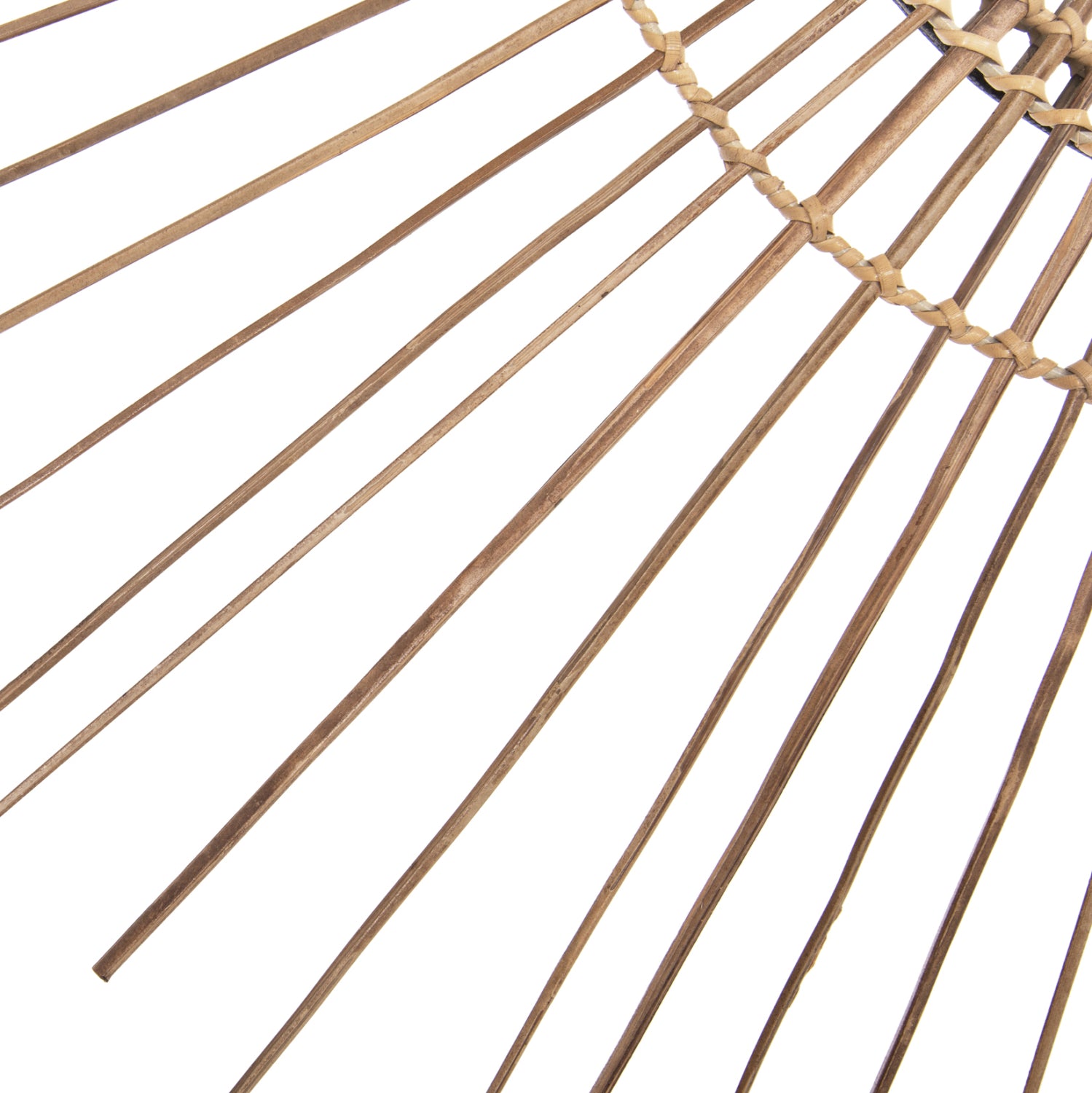 Огледало с рамка от кокосови пръчици ф85 -цвят натурал