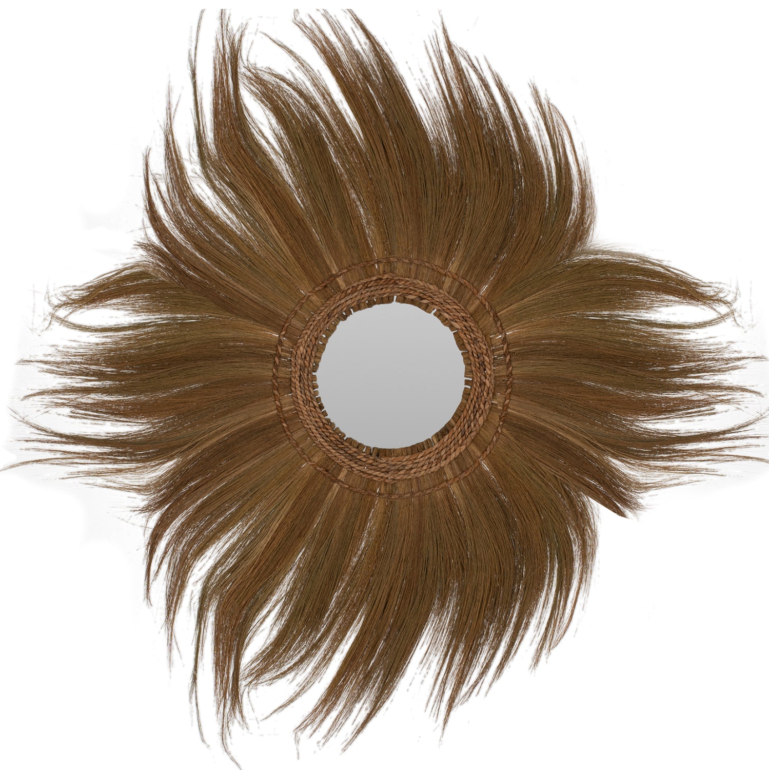 Огледало с рамка от бананови кори φ100 -натурал