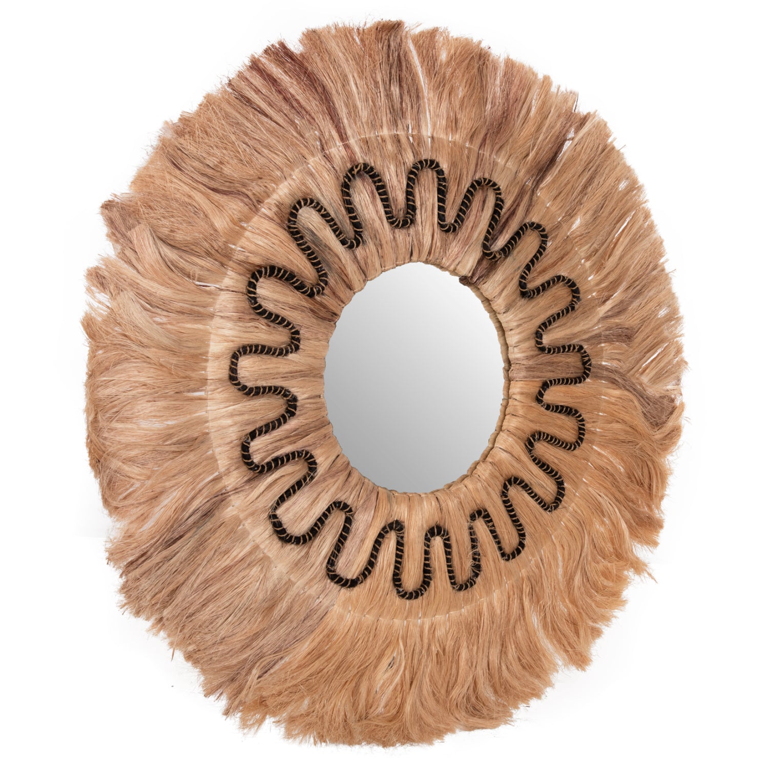 Огледало амбака ф90 -цвят черен-натурал