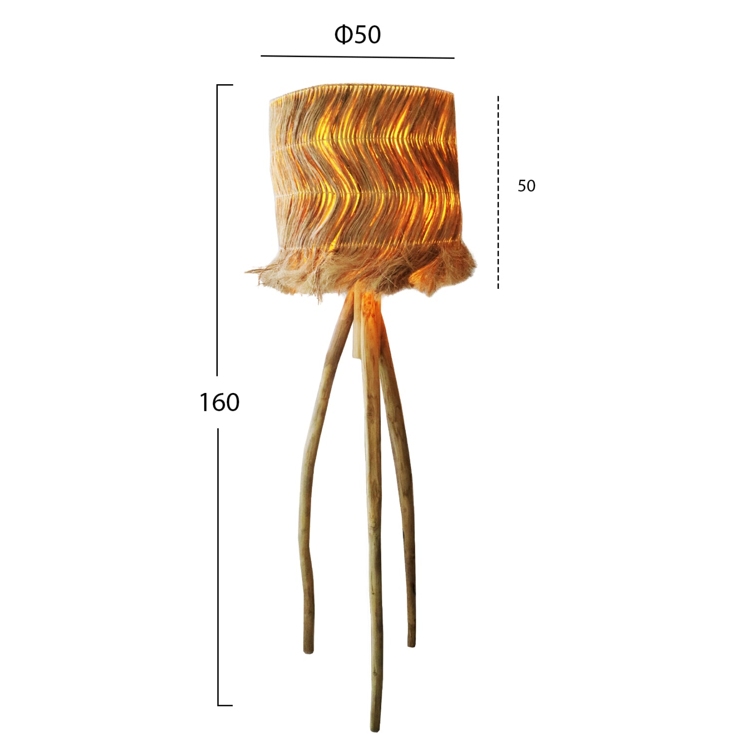 Подова лампа  7765 естествен цвят φ50x50-158см