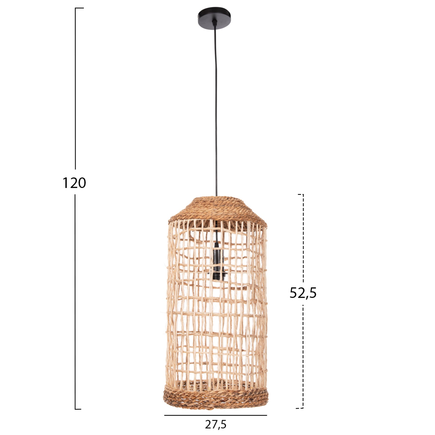 Таванна лампа 7767 естествен цвят Φ27.5x52.5см