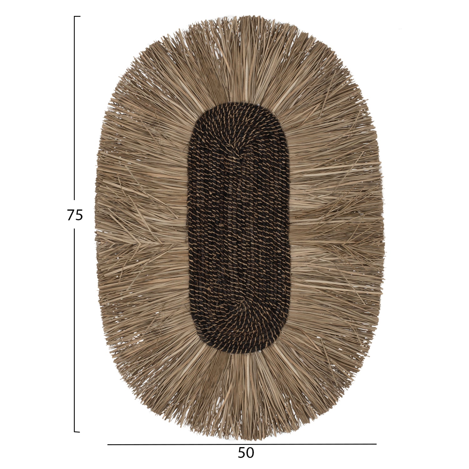 Декорация абака и трева цвят натурал-черен 50x5x75