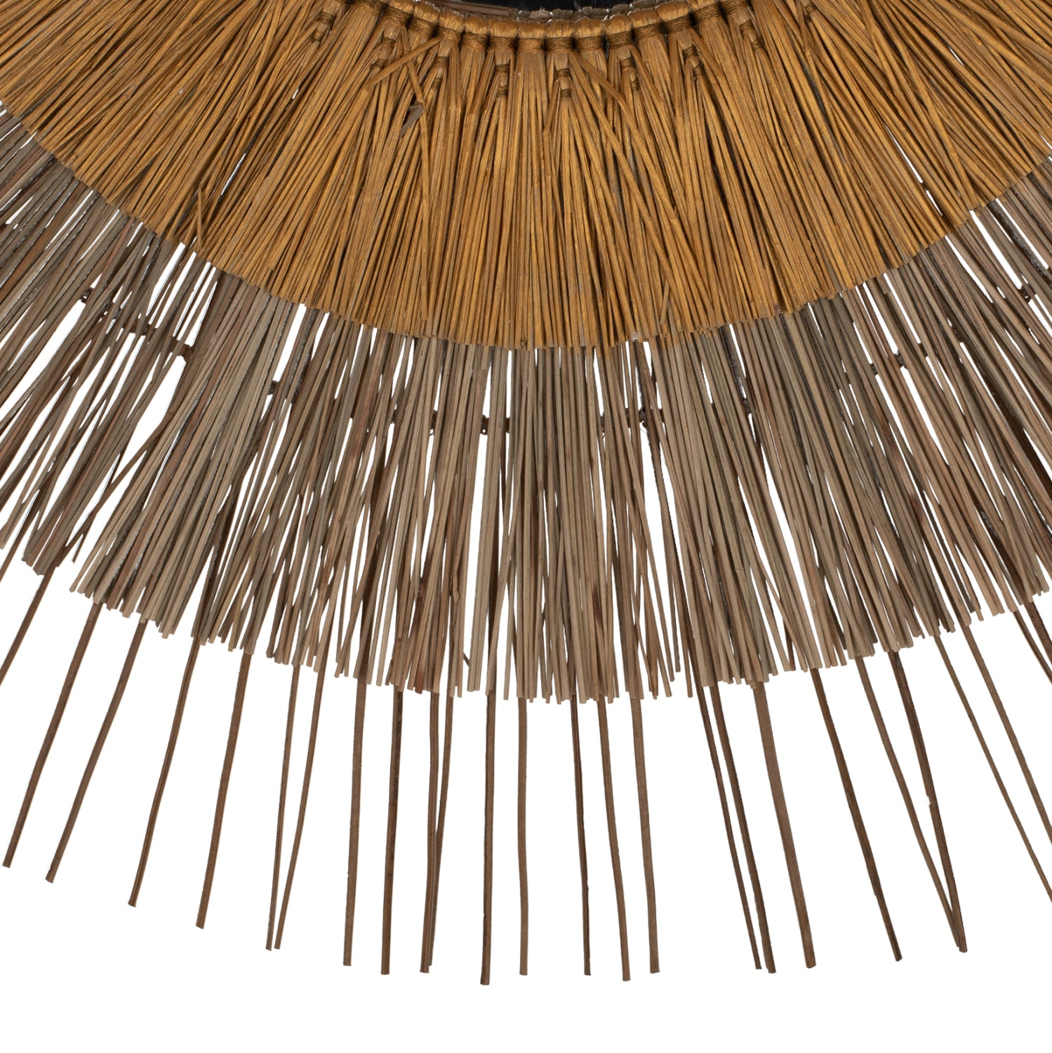 Огледало с рамка трева от мендонг  φ105 -цвят натурал-златист