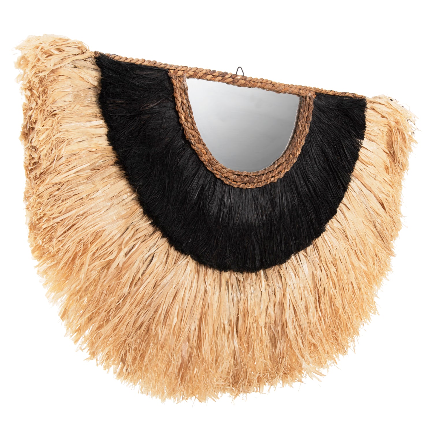 Огледало със сизал и абака натурал 85x3x50см