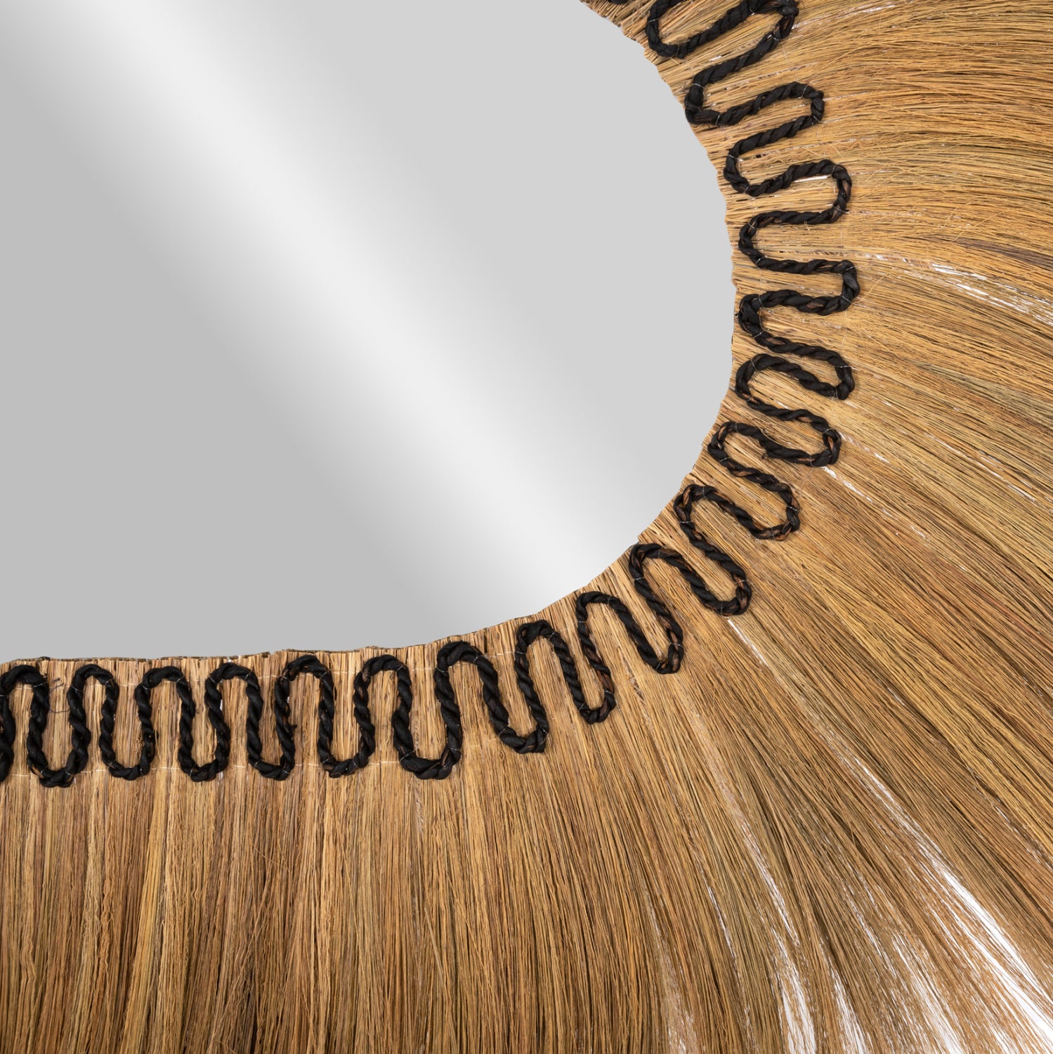 Огледало RAYUNG ф110 -натурал с влакна от бананова кора