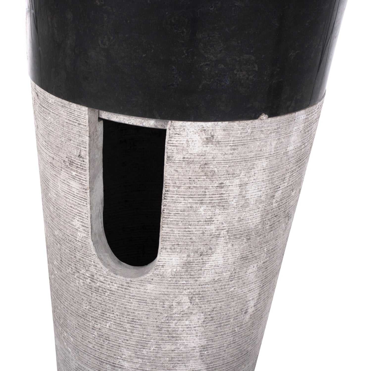 Мивка мраморна конусна цвят черен-сив  Φ40x90см