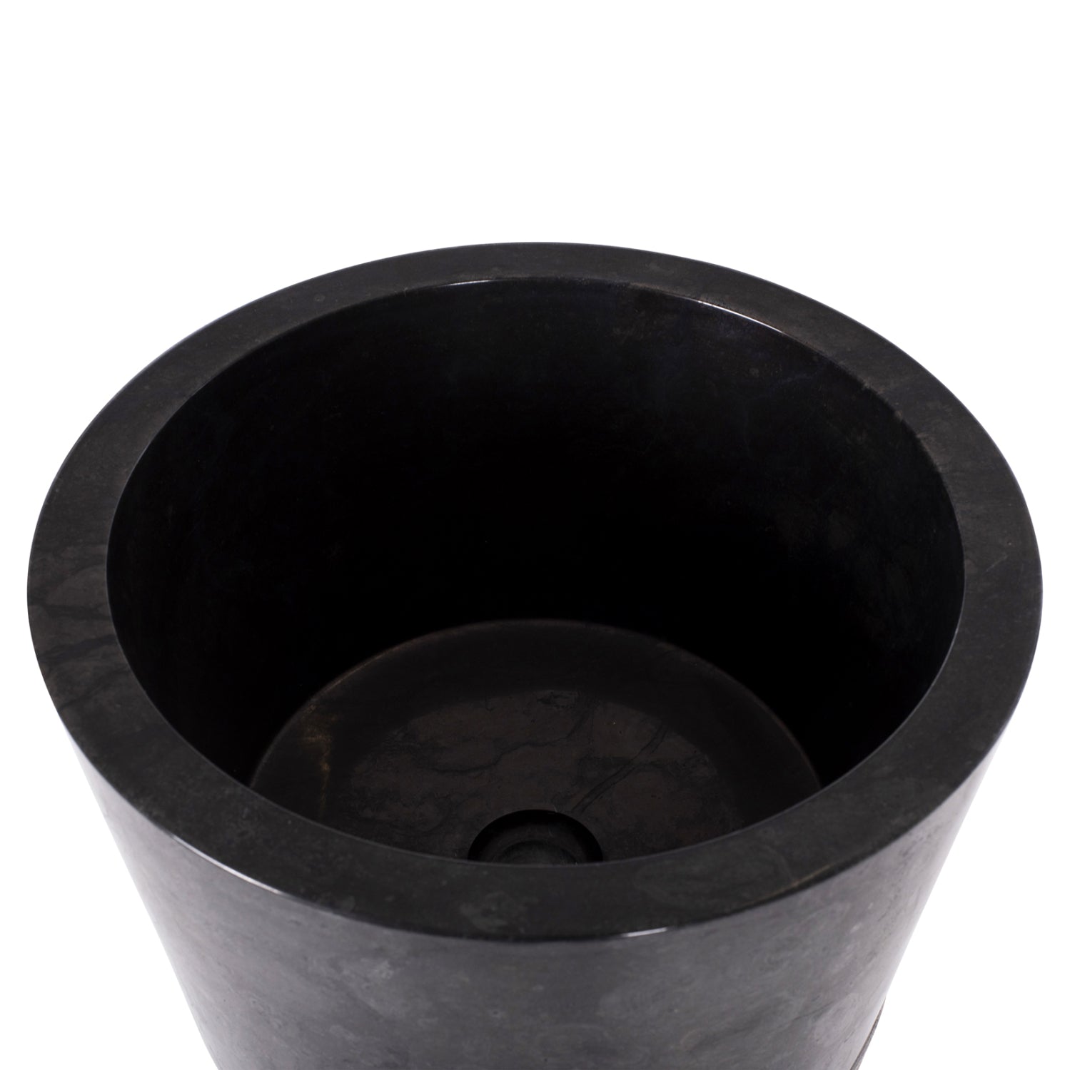 Мивка мраморна конусна цвят черен-сив  Φ40x90см