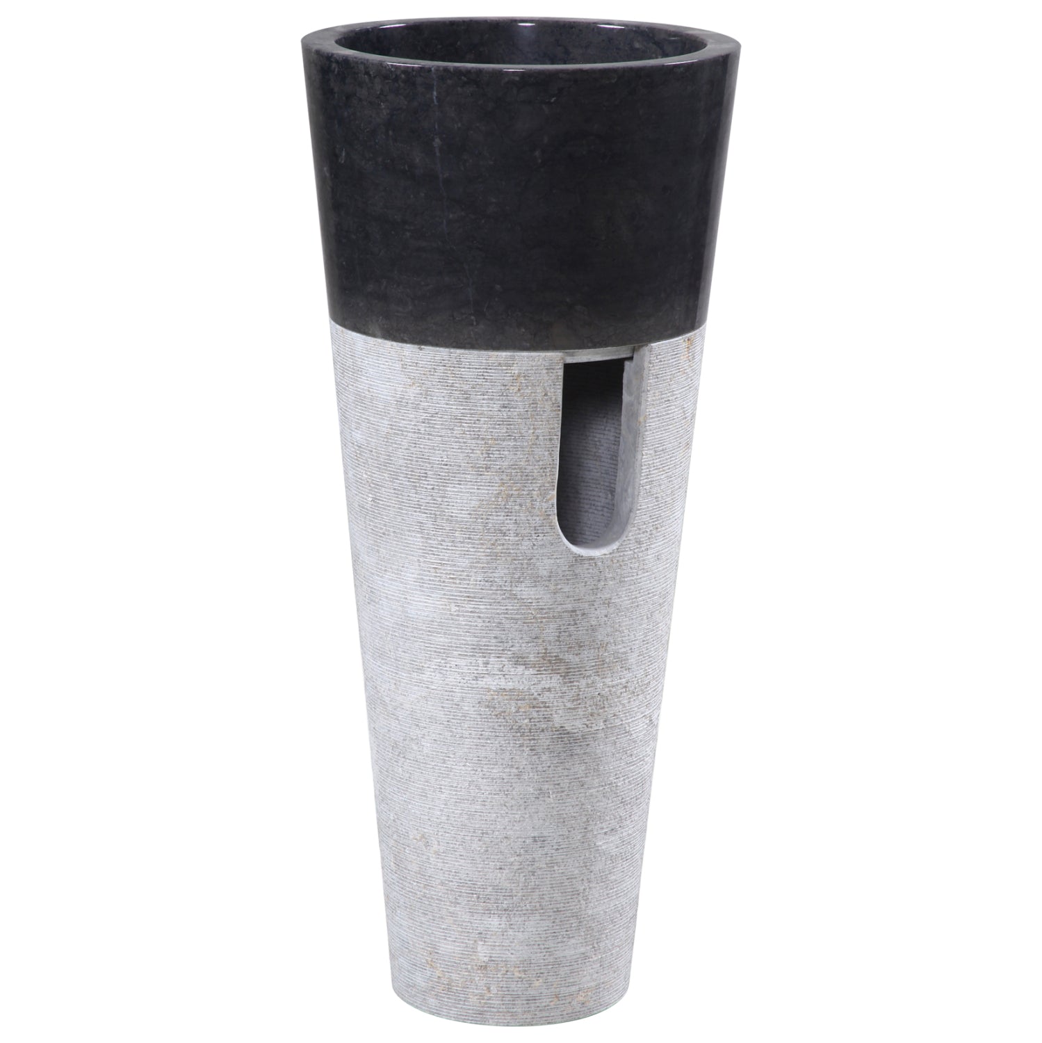 Мивка мраморна конусна цвят черен-сив  Φ40x90см