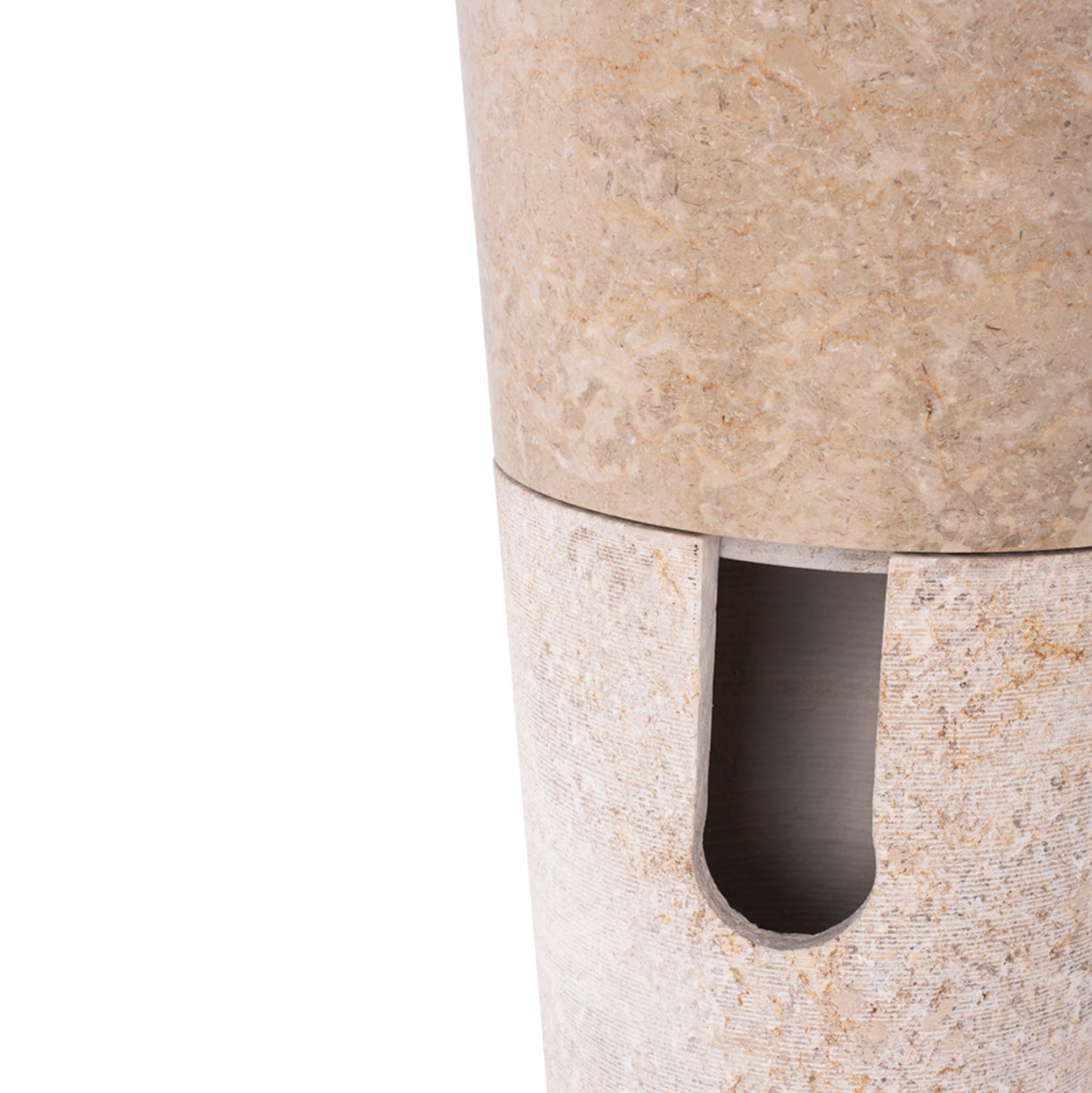 Мраморна конусна мивка, кремаво бяла φ40x90 см