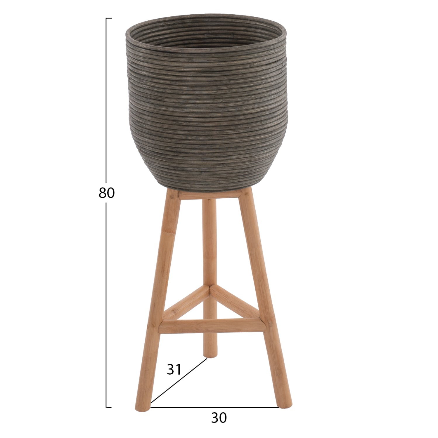 Саксия  BAMBOO  цвят натурал-зелен  31x30x80