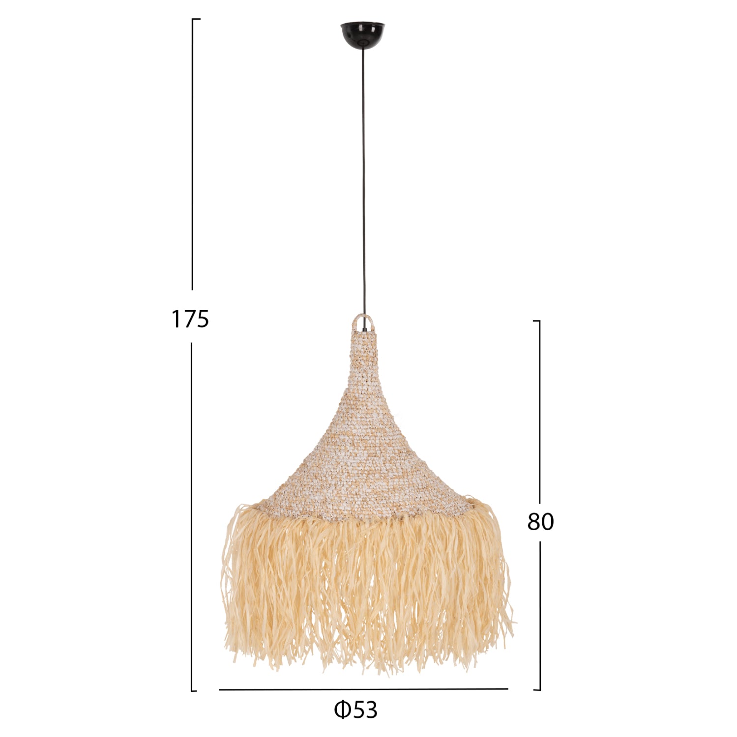 Таванна лампа 7816 естествен цвят φ53x45см