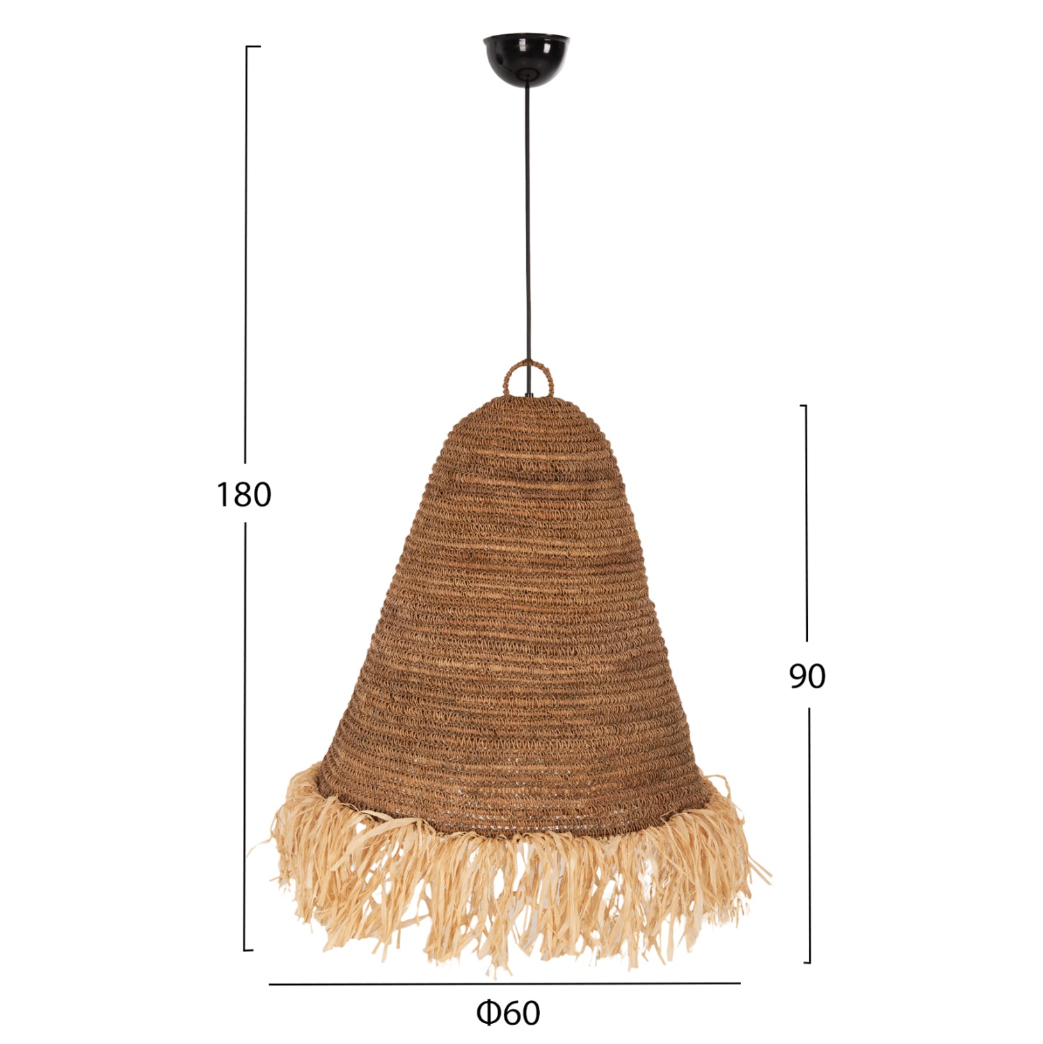 Таванна лампа 7818 естествен цвят Φ60x90-180см