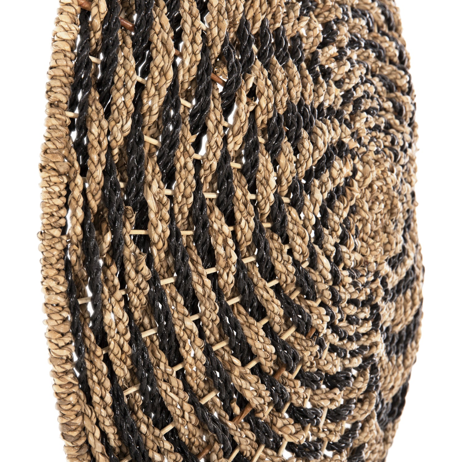 Декорация за стена  спирала цвят черен-натурал Φ61x3см