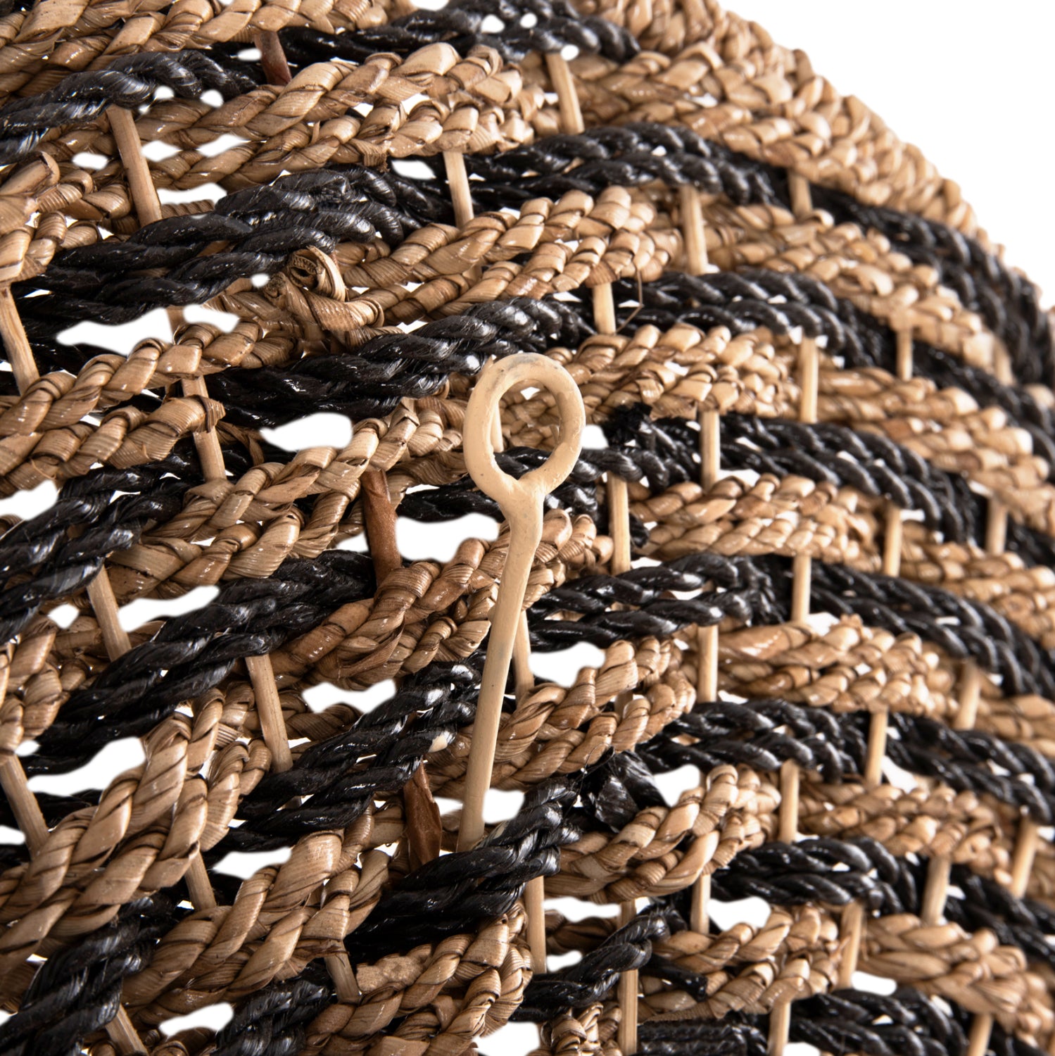 Декорация за стена  спирала цвят черен-натурал Φ61x3см