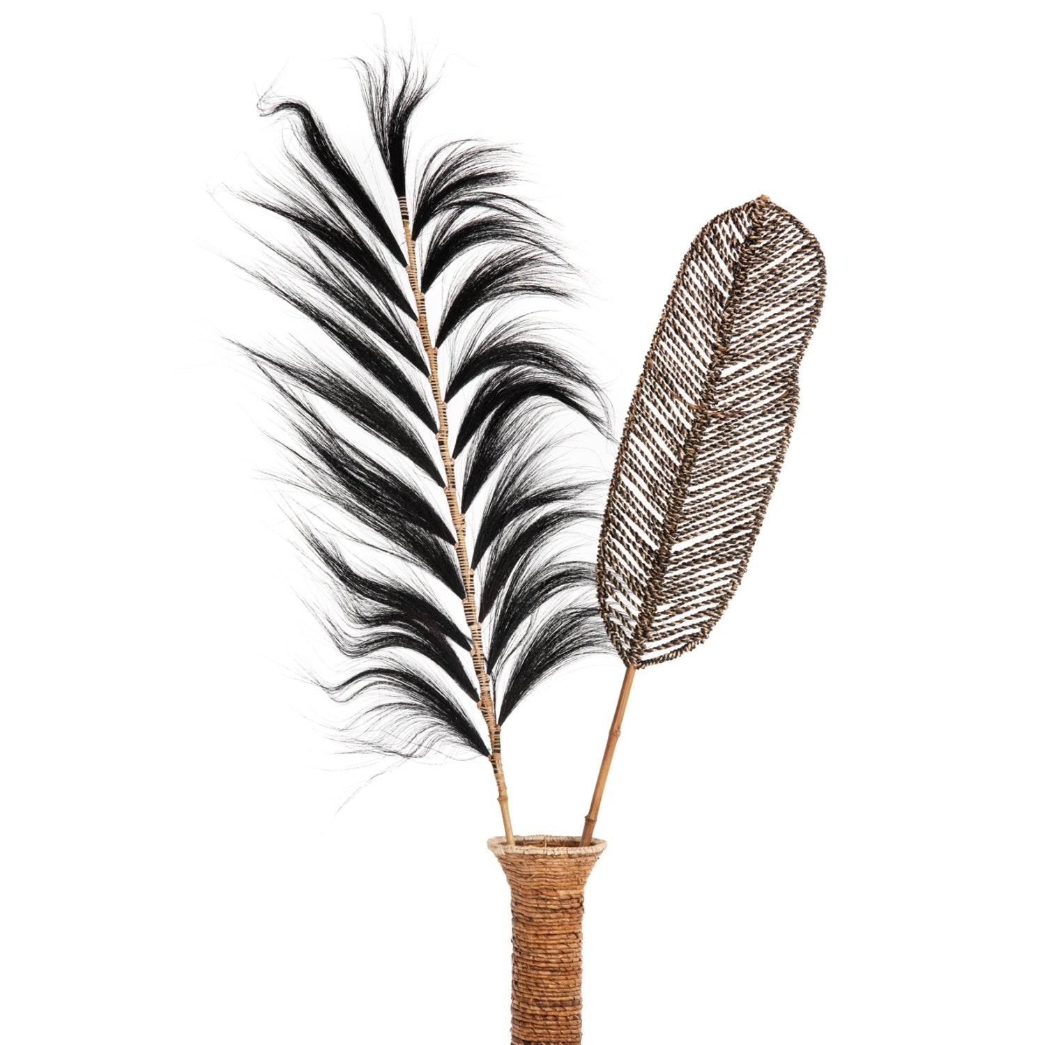 Декорация захарна тръстика натурал/черен цвят 80x225x2 см.
