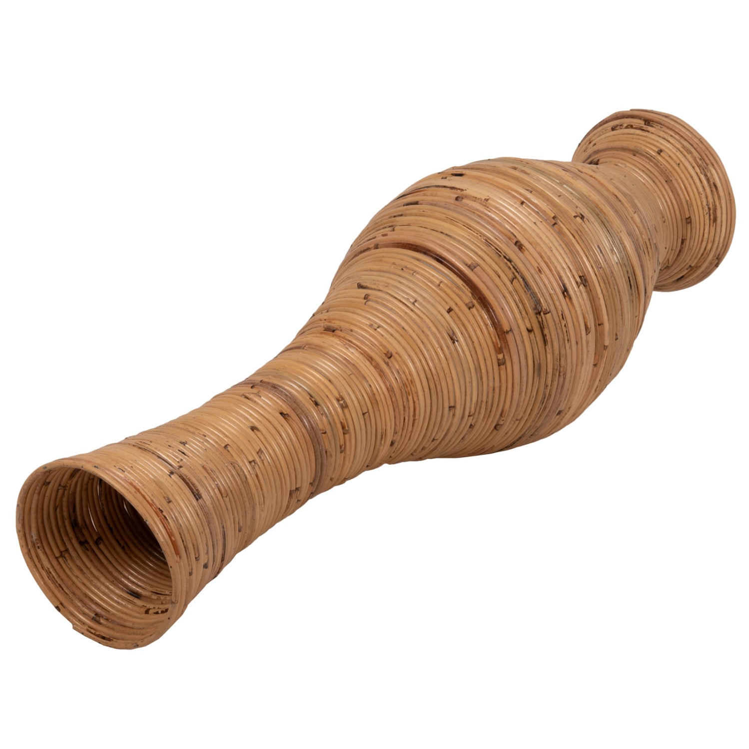 Ваза декоративна ратан натурал Φ30x100