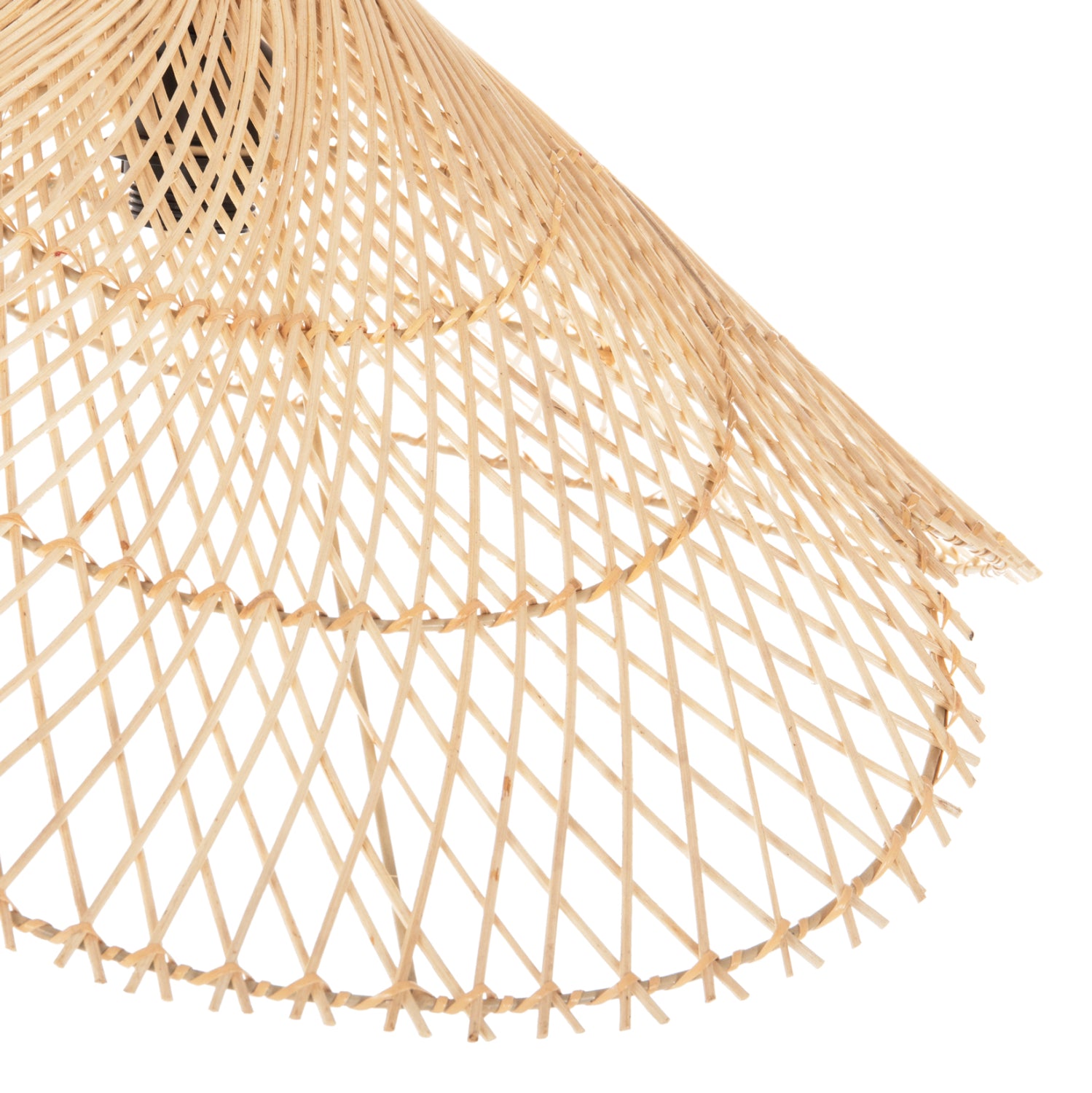 Таванна лампа въже и естествен ратан Φ58.5X131Hcm.