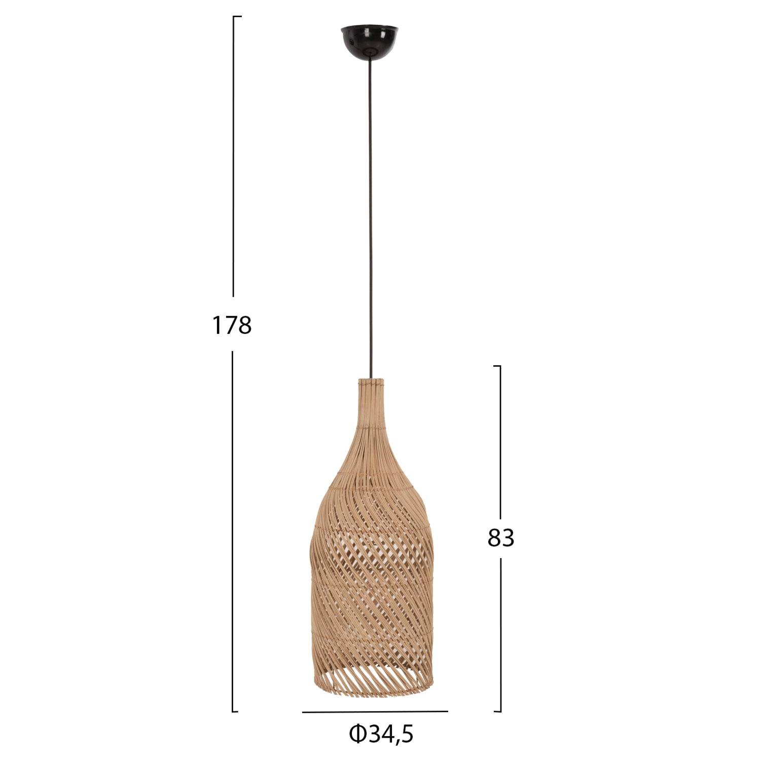Таванна лампа 7883 естествен цвят Φ34.5x178см