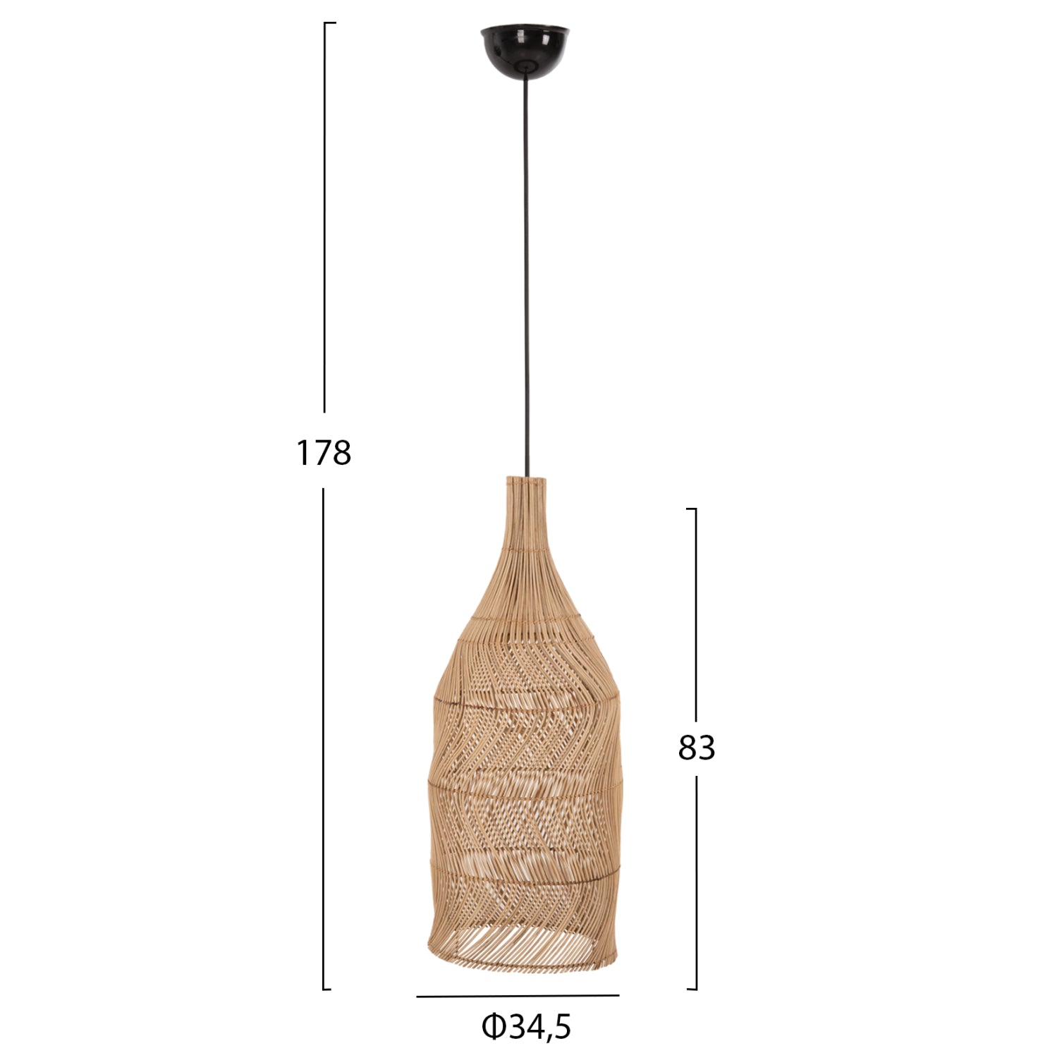 Таванна лампа 7886 естествен цвят Ф34.5x178см