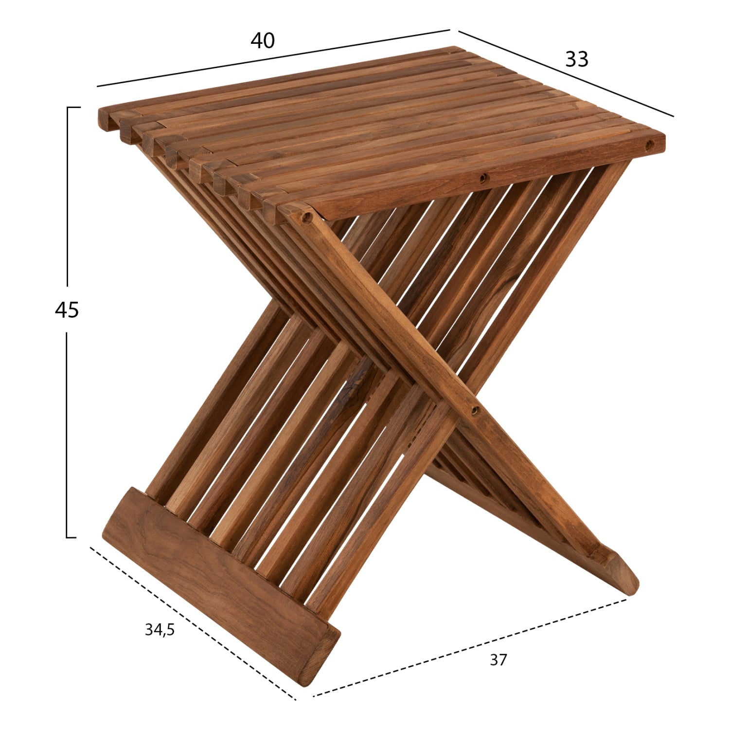 Странична маса 7896 естествен цвят  40x33x45см
