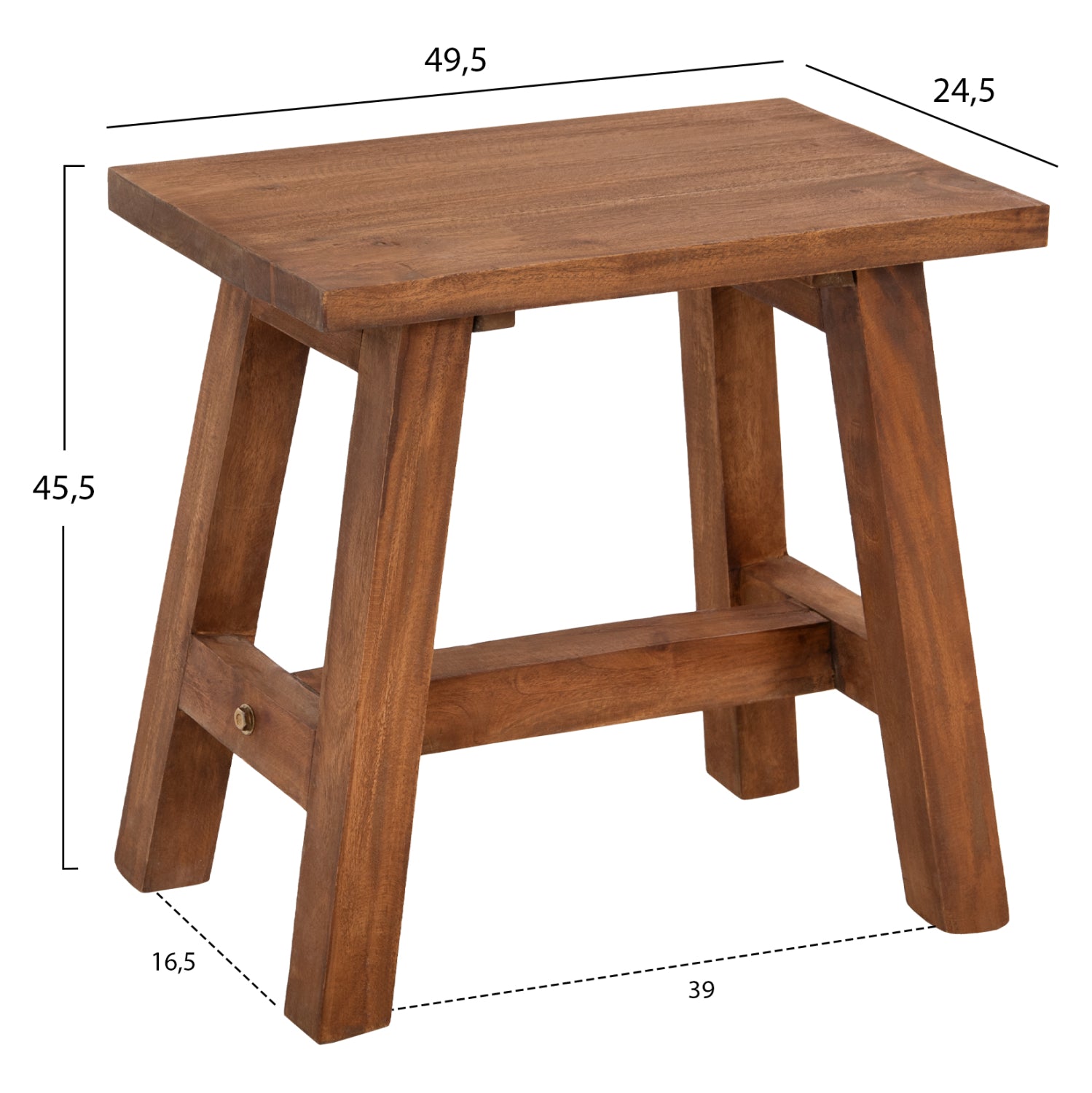 Станична маса RANCH естествен цвят 49.5x24.5x45.5см