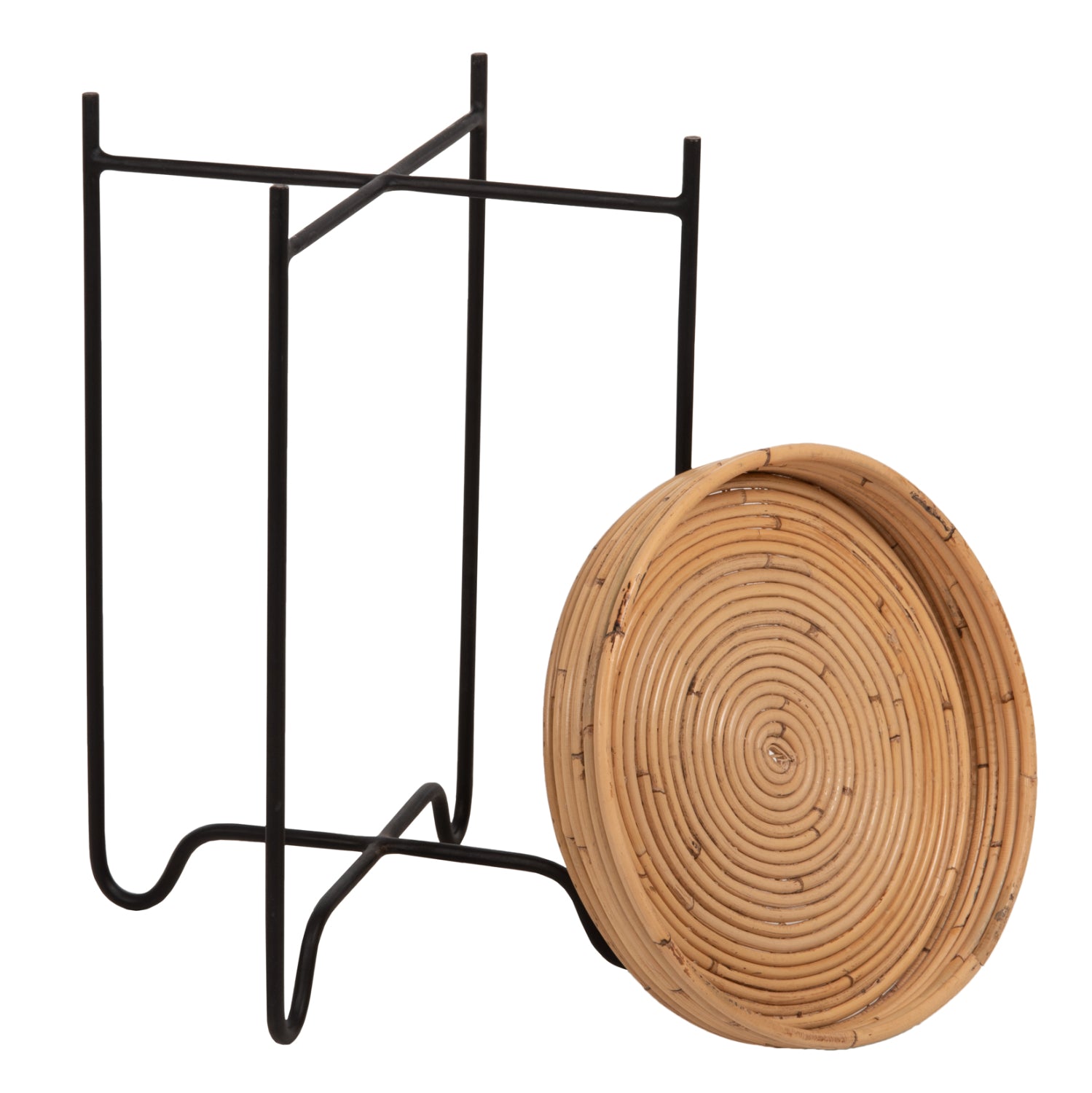 Помощна маса FLY  ф40 -естетсвен-черен цвят