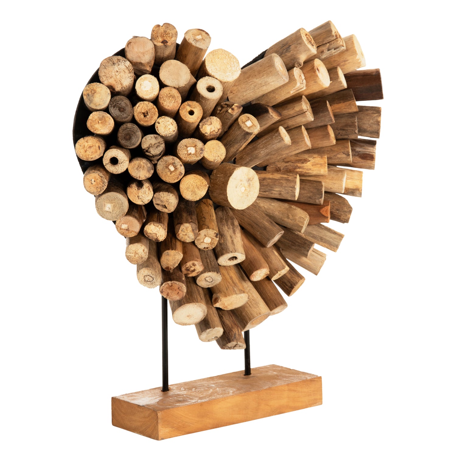 Декорация сърце SHINZO  натурал 44x5x44см