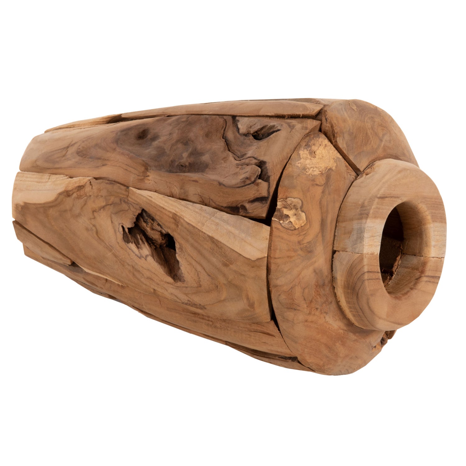 Ваза натурал Φ20x40 тиково дърво