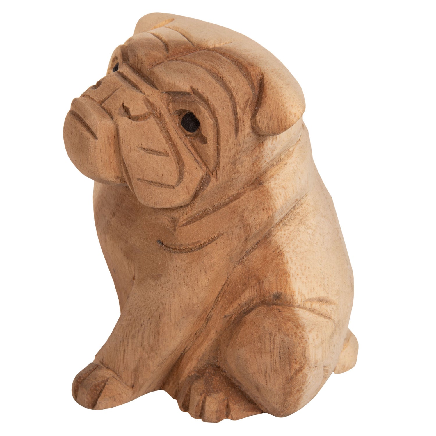 Декоративно куче булдог натурал дърво суар 9x8x12