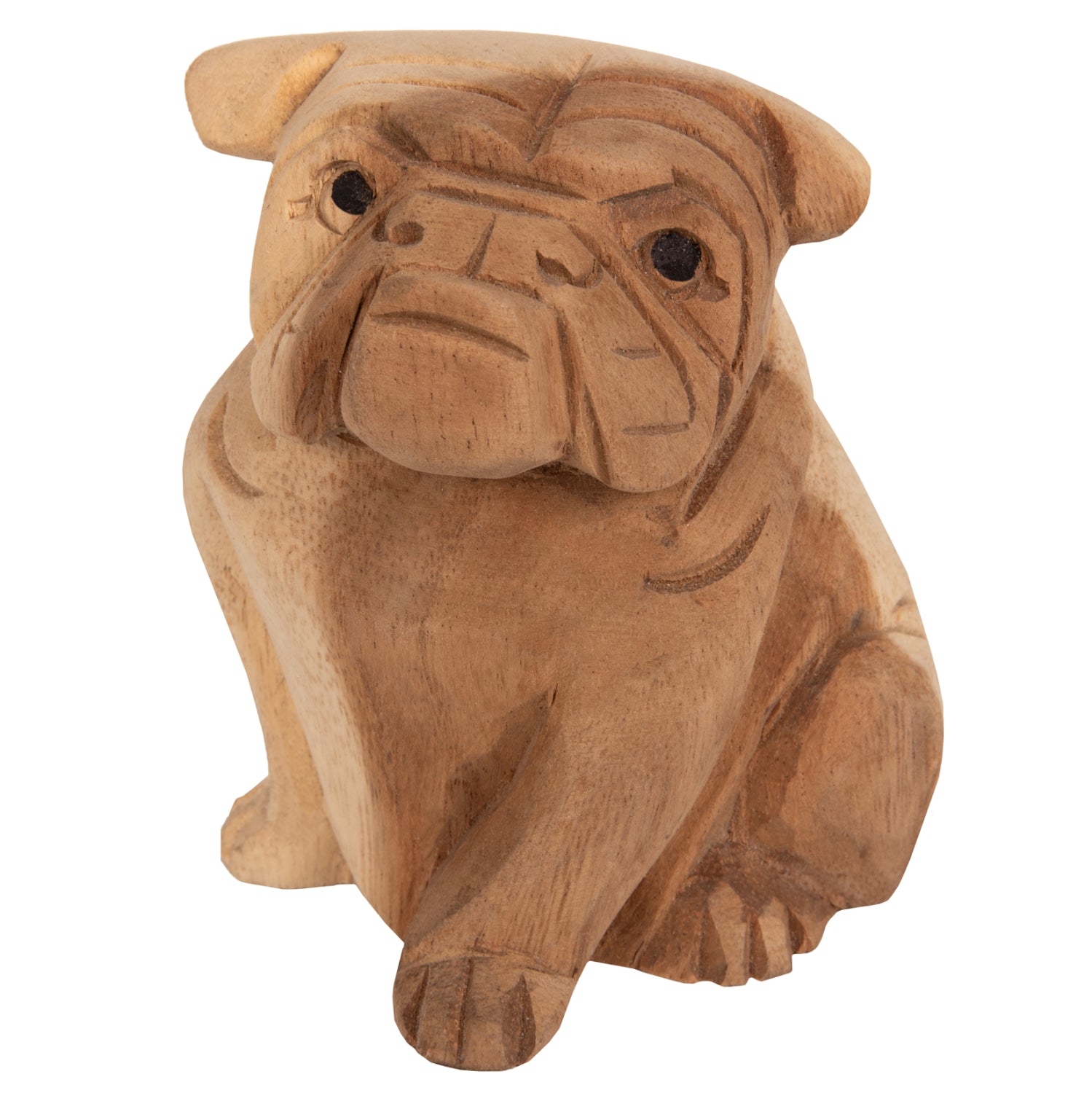Декоративно куче булдог натурал дърво суар 9x8x12