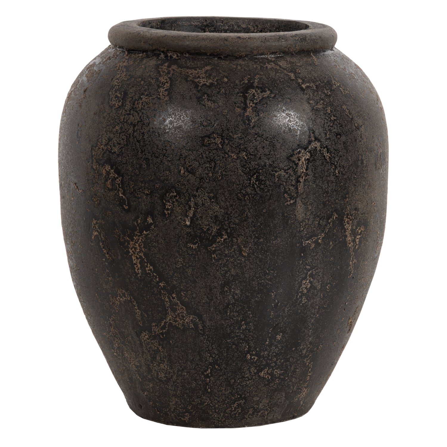 Декоративна подова ваза SPARTA  теракота в черен цвят φ44x49h см