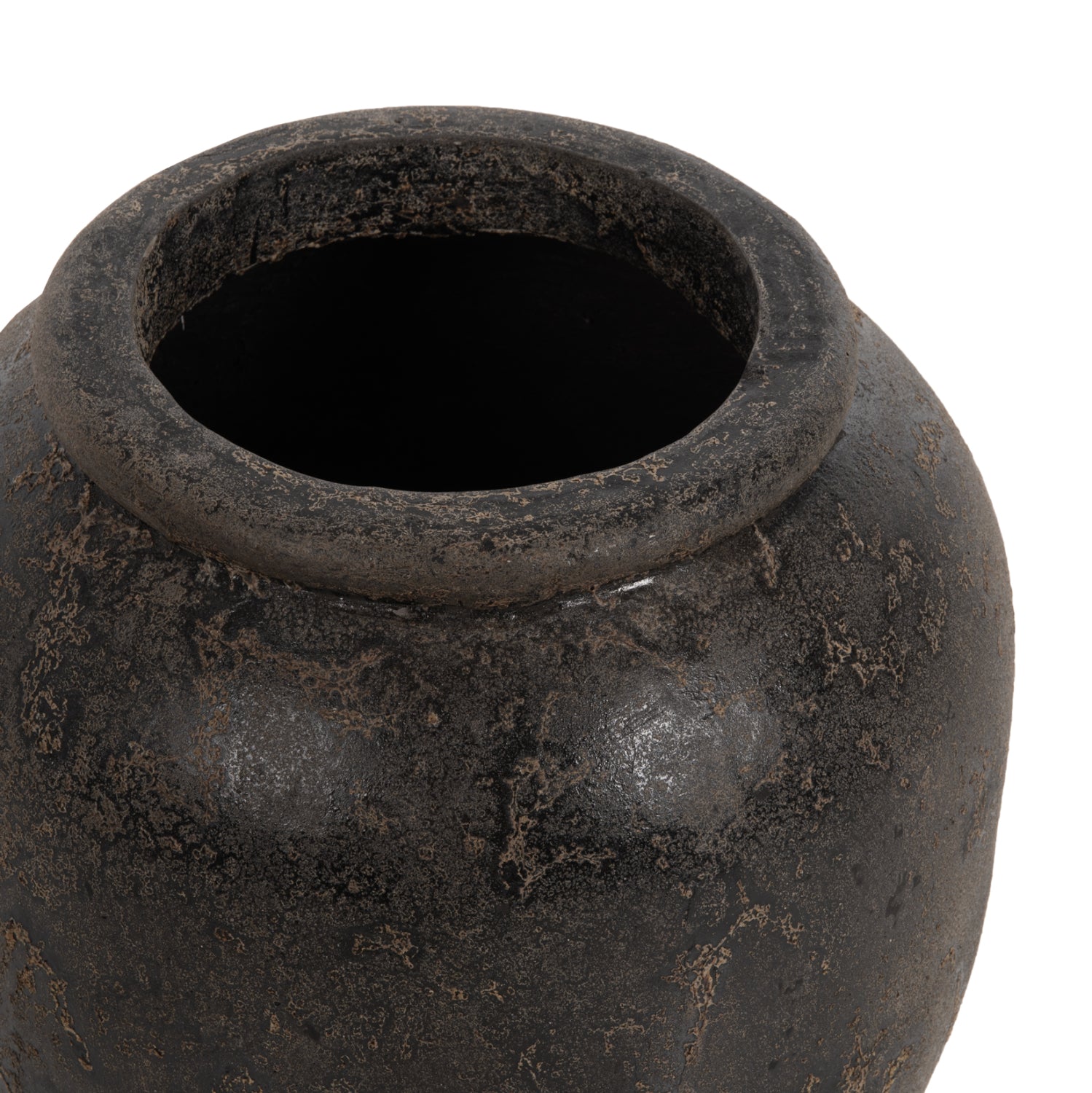 Декоративна подова ваза SPARTA  теракота в черен цвят φ44x49h см