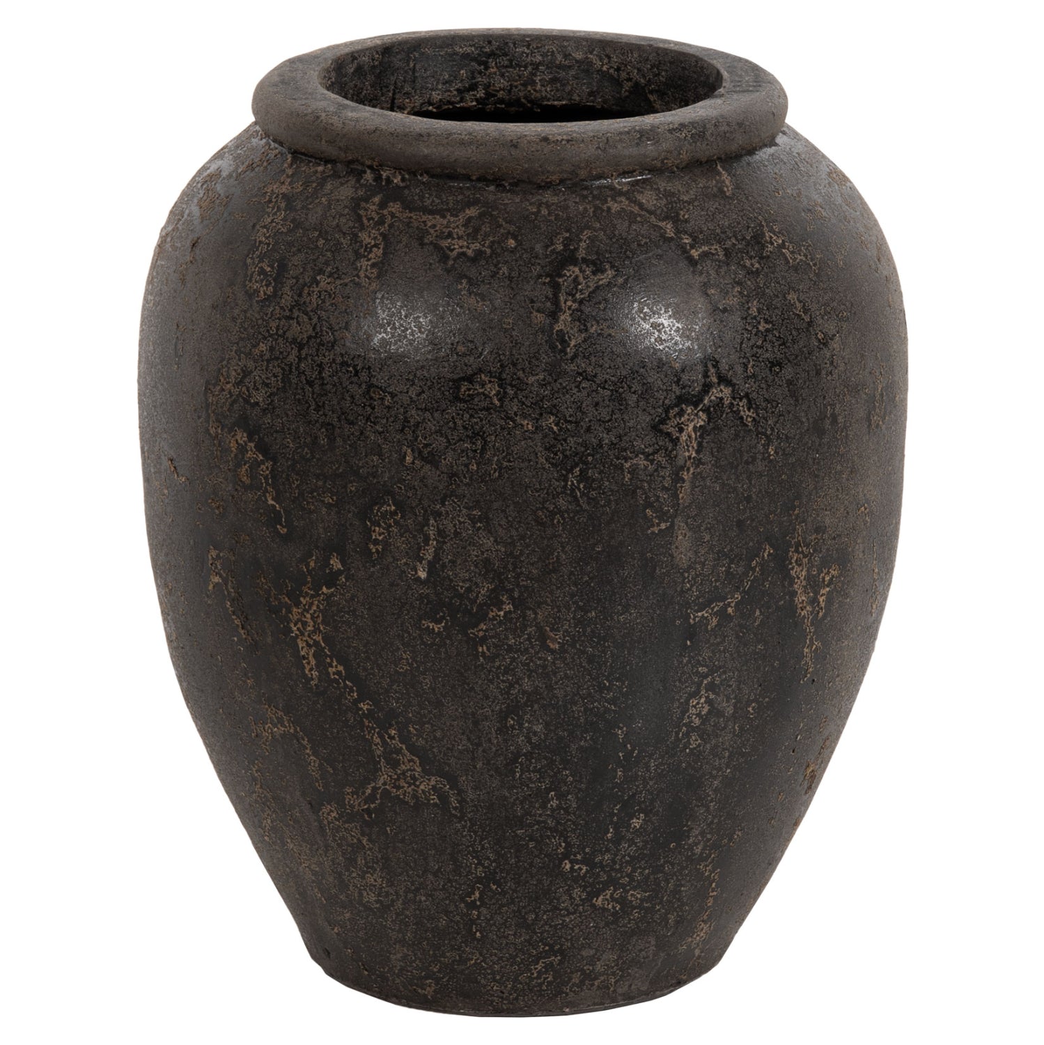 Декоративна подова ваза SPARTA  теракота в черен цвят φ44x49h см