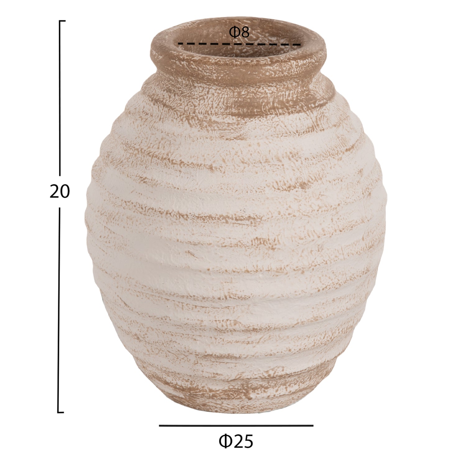 Ваза  PYDNA ф20 -антично бял цвят Φ20x25