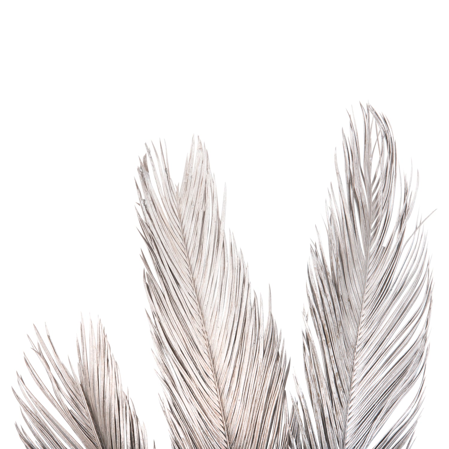 Декоративни палмови листа комплект 3 броя сребърни 110см