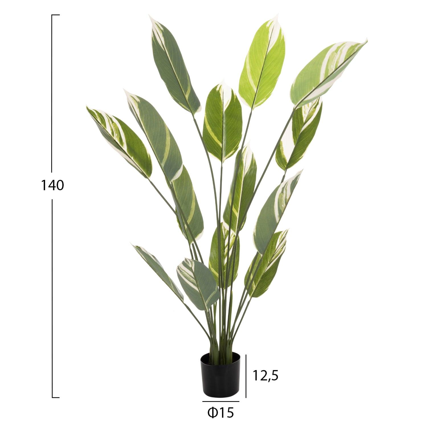 Саксийно изкуствено растение галатея в саксия 7997 зелен цвят 140см