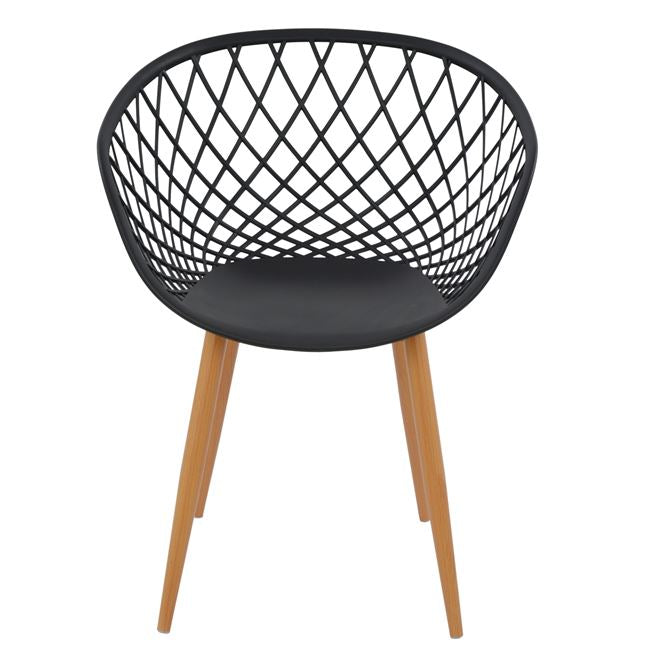 Кресло ARIADNE цвят черен-натурал 63x56x80